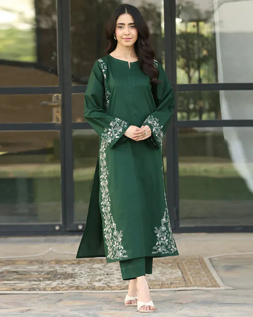 Roman Silk Sequence Embroidered Kurta Suit Set