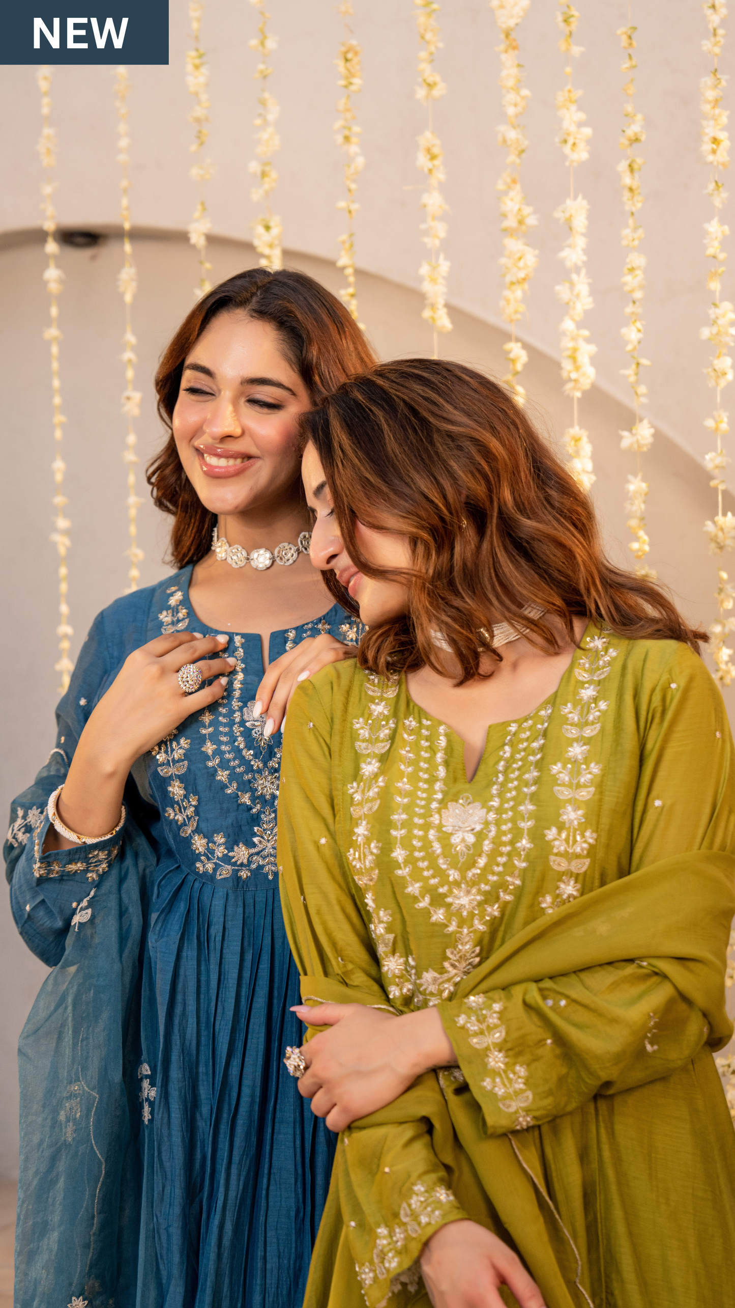 Teal Blue Chanderi Embroidered Suit Set
