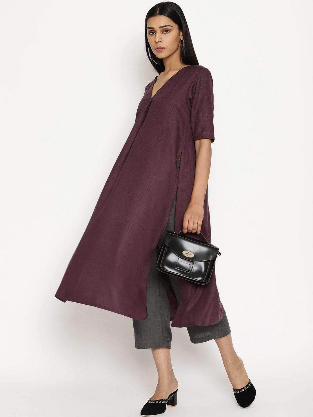 Cotton Solid Casual Co- Ord Set (Two Colors)