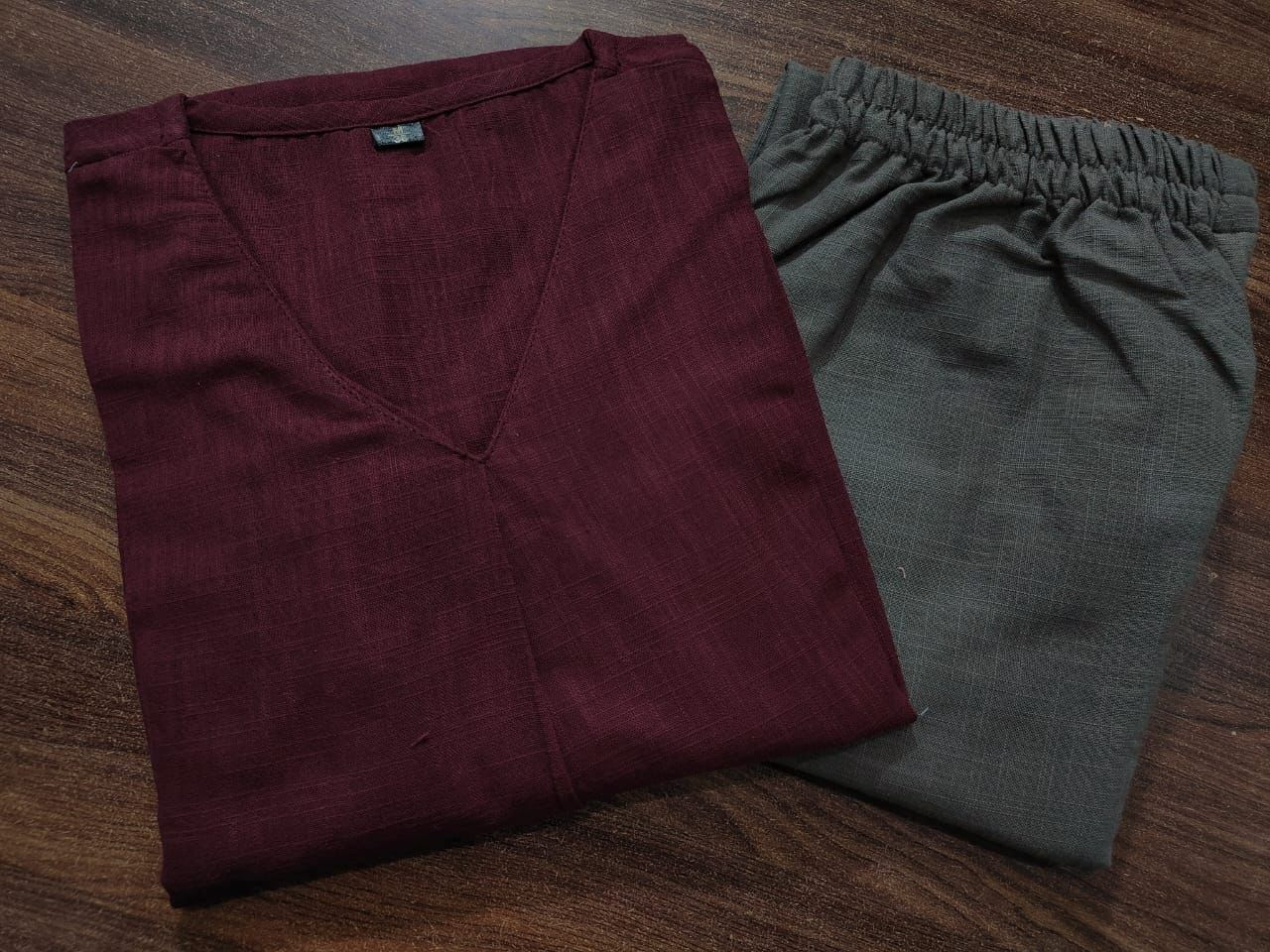 Cotton Solid Casual Co- Ord Set (Two Colors)