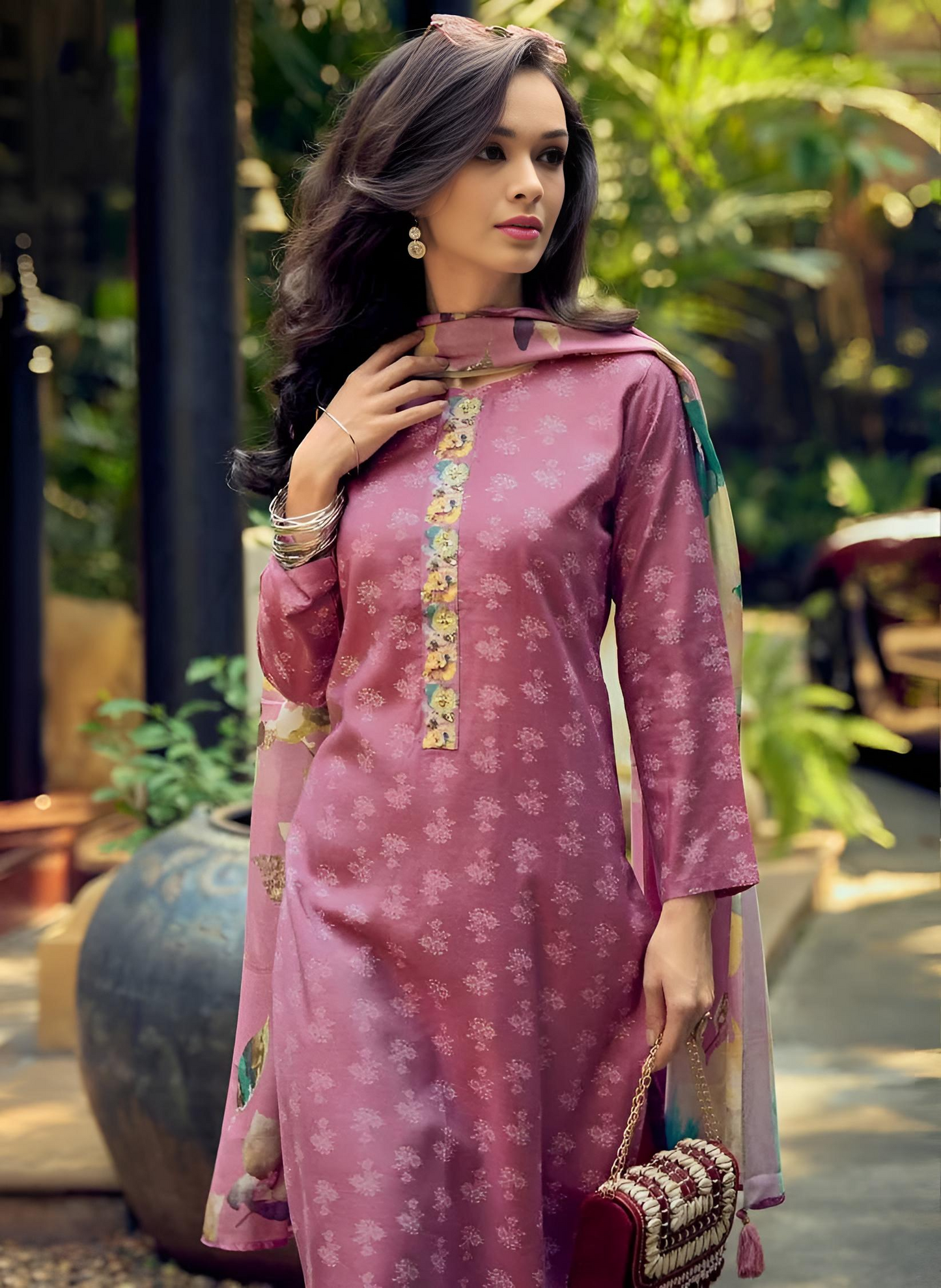 Muslin Printed Comfy Kurta Pant & Dupatta Set - 0nly one Left