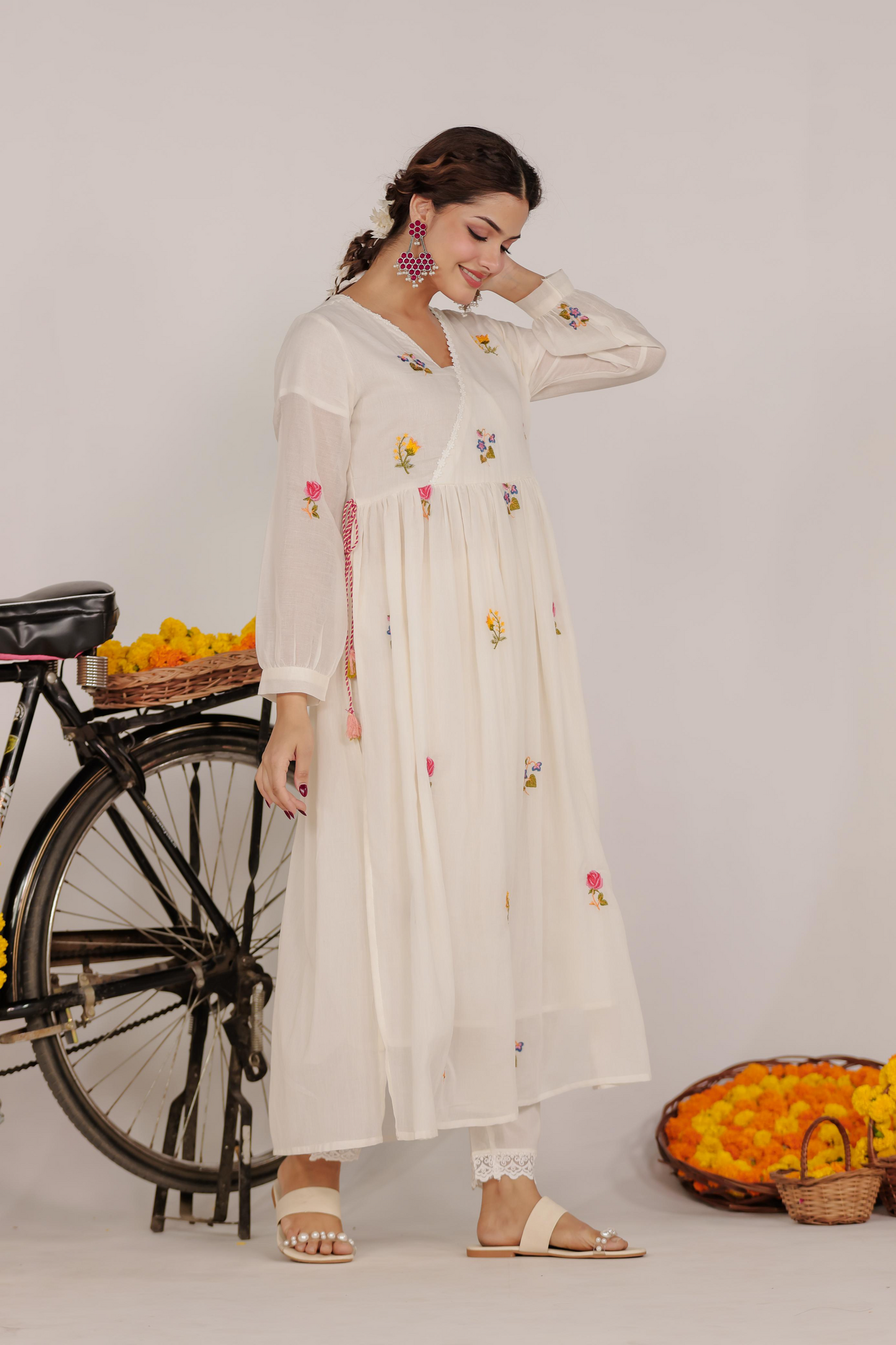 Haldi Special Cotton Embroidered Kurta & Pant