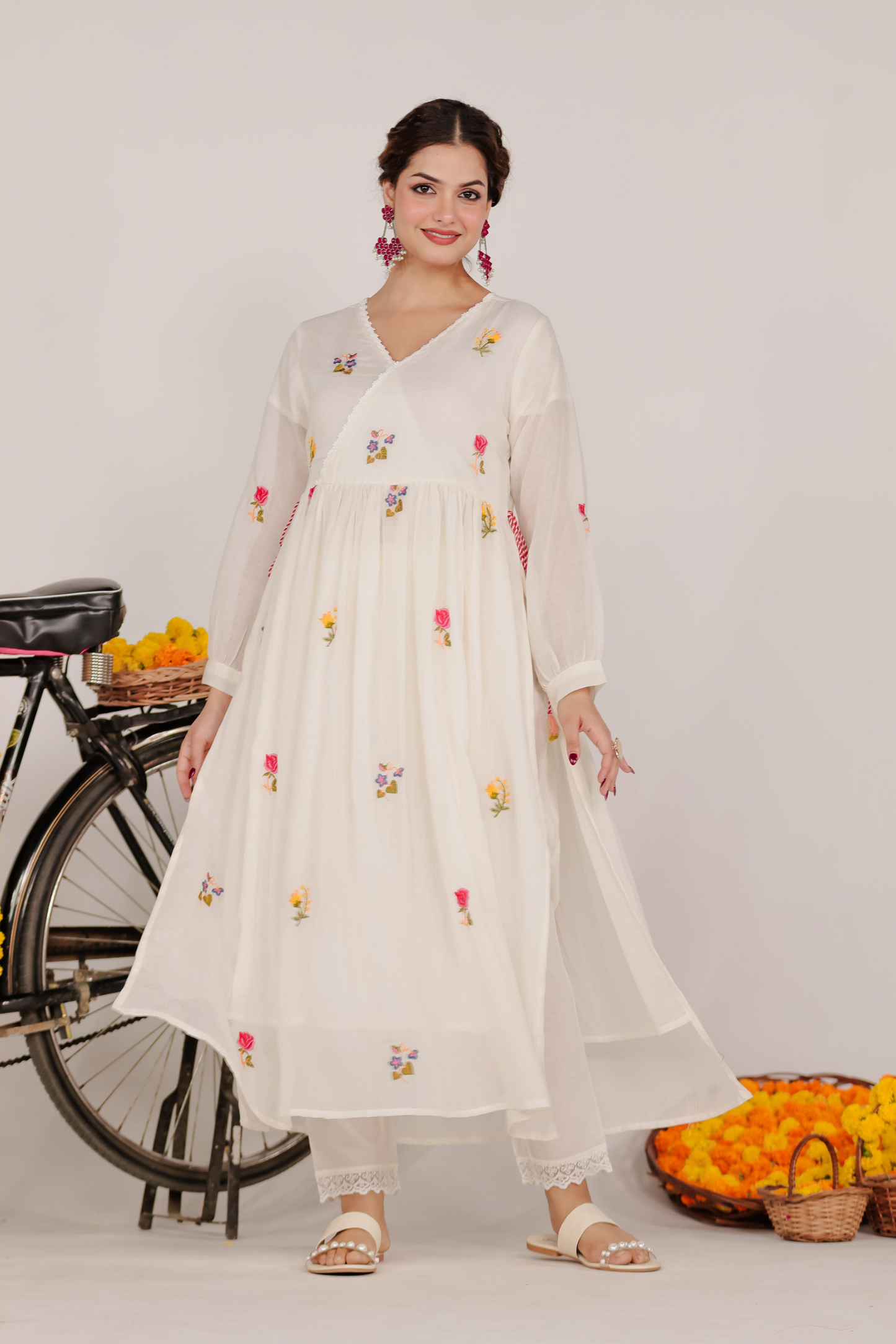 Haldi Special Cotton Embroidered Kurta & Pant