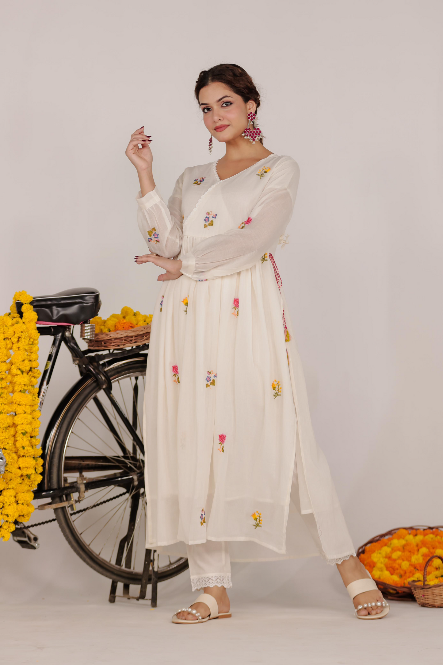 Haldi Special Cotton Embroidered Kurta & Pant
