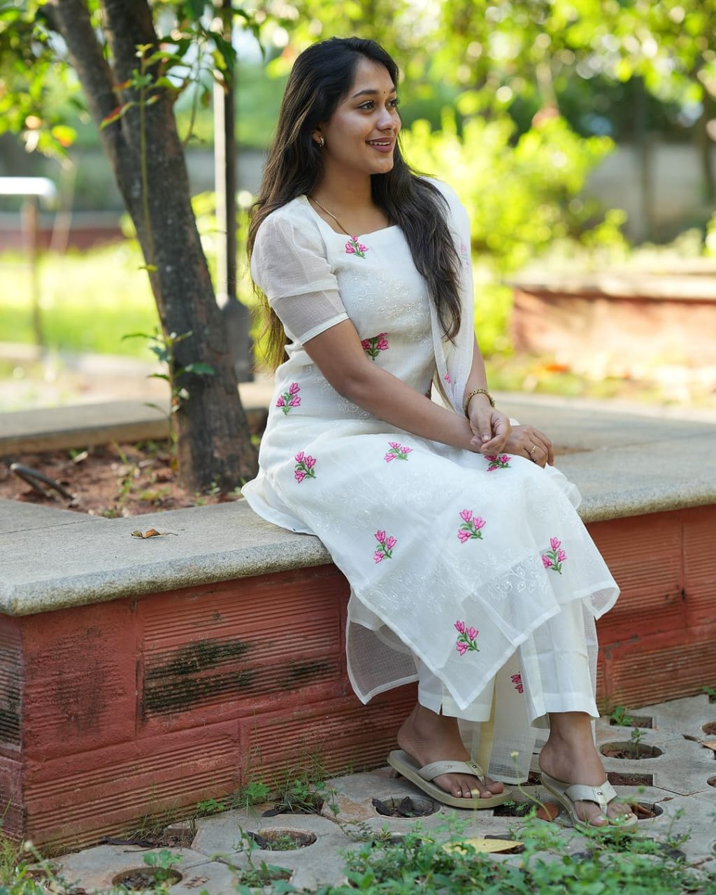 Embroidered Kota Doriya Kurti Pant Dupattta With Soft Cotton Lining