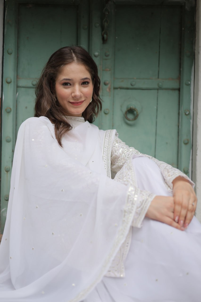 Faux Georgette Sequins & thread Embroidered Sharara Suit -Party Wear