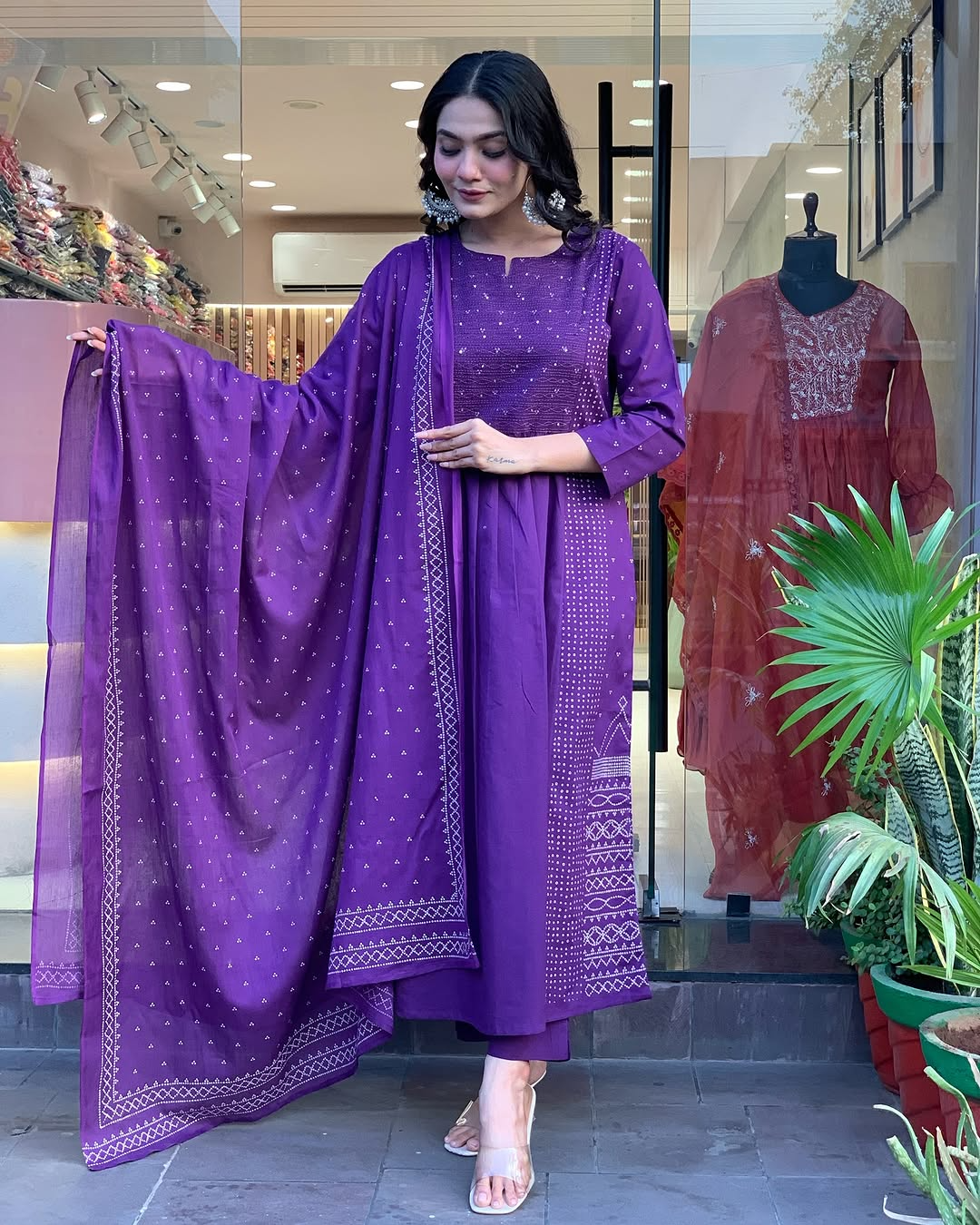 Voluminous Cotton Embroidered Kurta Pant & Dupatta