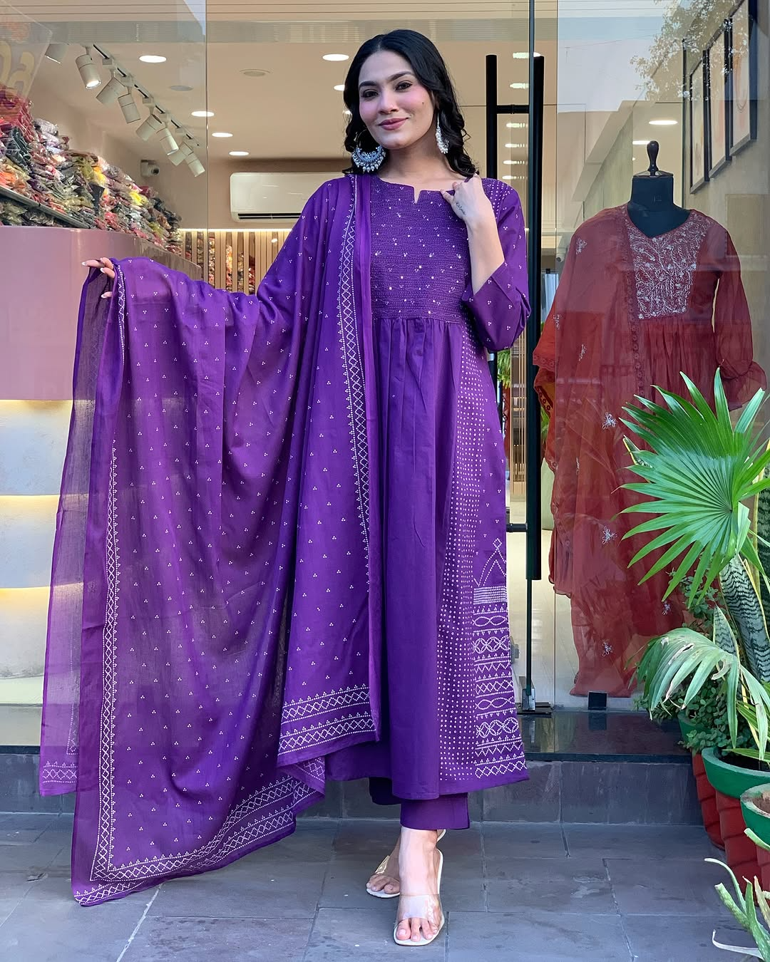 Voluminous Cotton Embroidered Kurta Pant & Dupatta