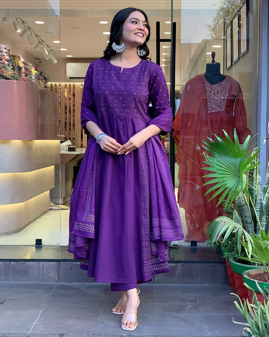 Voluminous Cotton Embroidered Kurta Pant & Dupatta