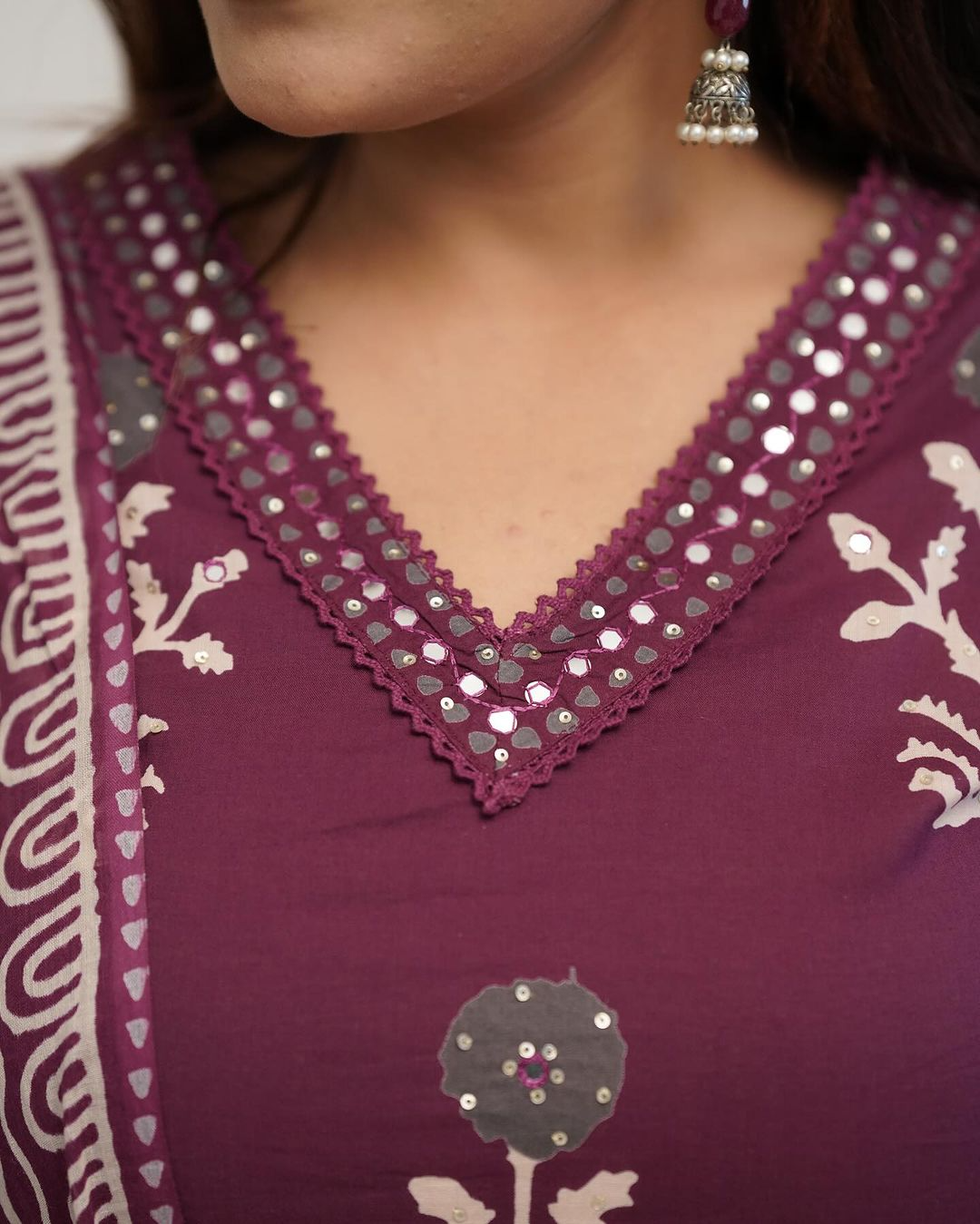 Cotton Printed Straight Kurti Plazzo With Dupatta