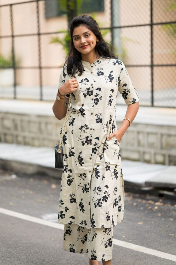 Comfy Cotton Slub Printed Co-Ord Set - Office Wear