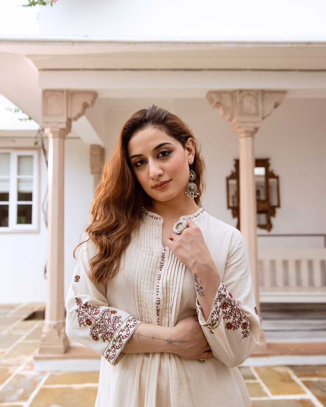 South Cotton Embroidered Kurta Pant Set