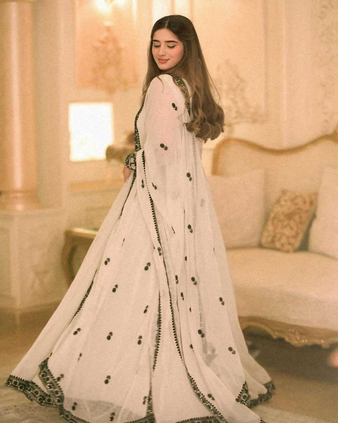 Georgette Sequence Embroidered Gown With Dupatta