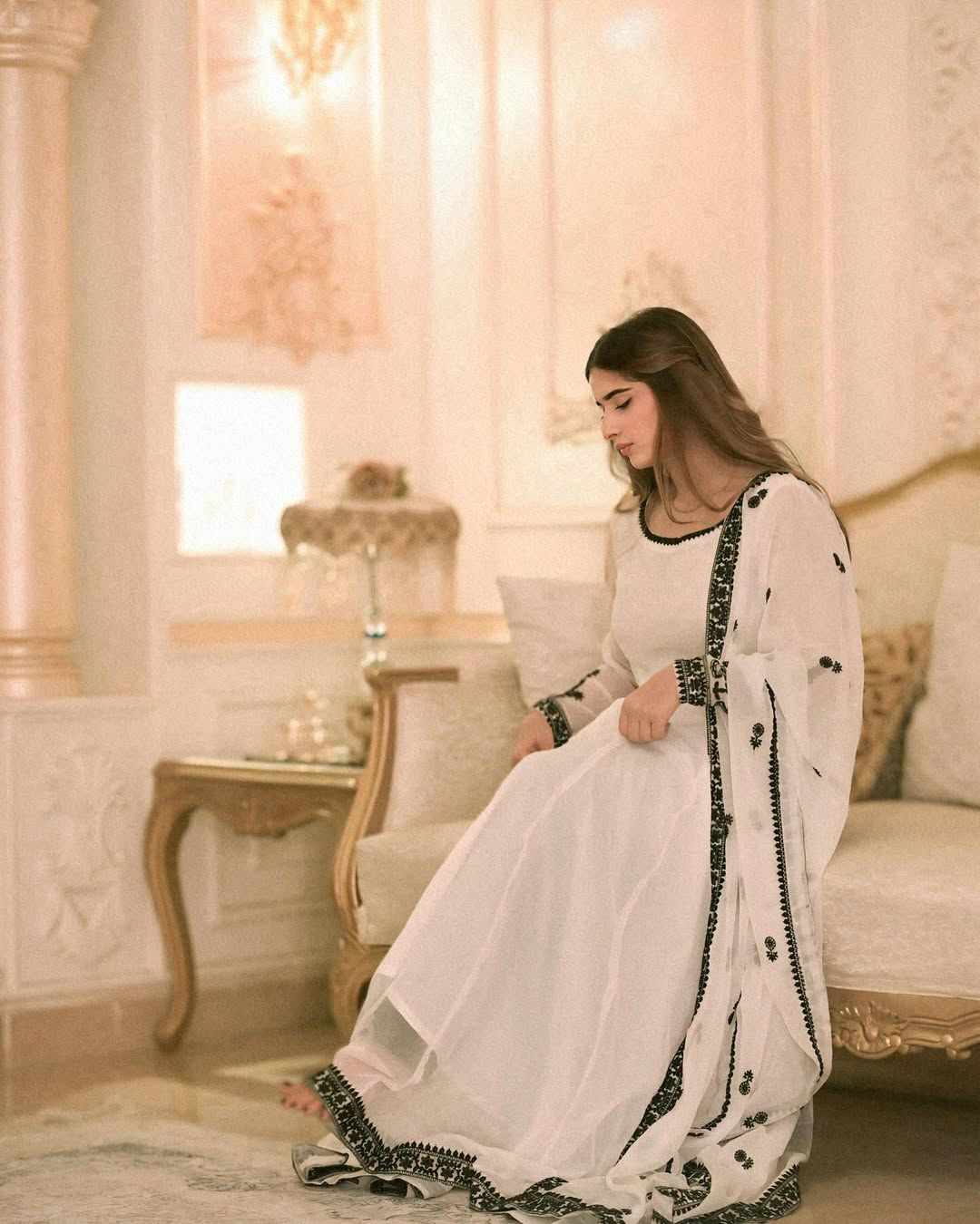 Georgette Sequence Embroidered Gown With Dupatta