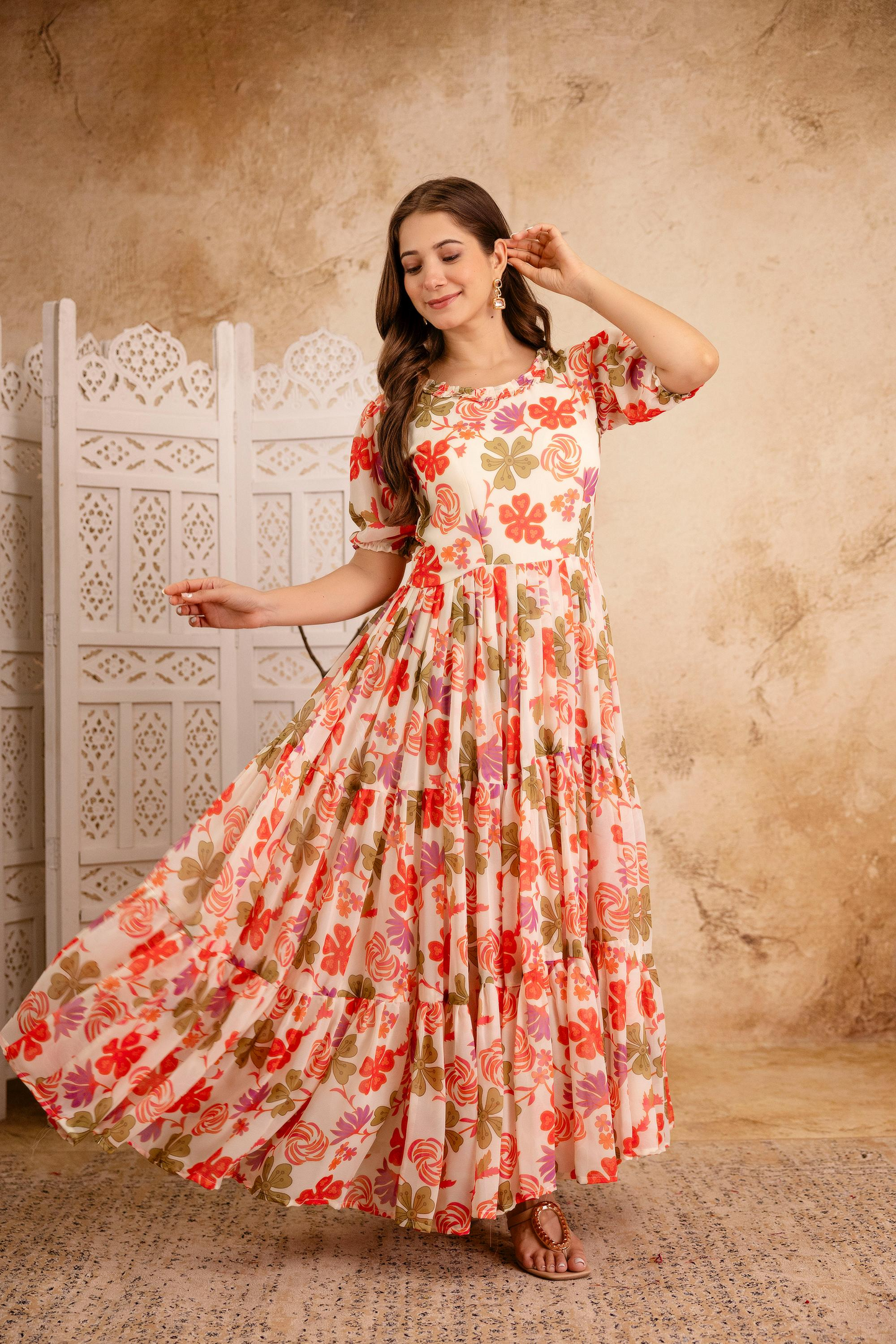 Floral Georgette Printed Maxi Dress