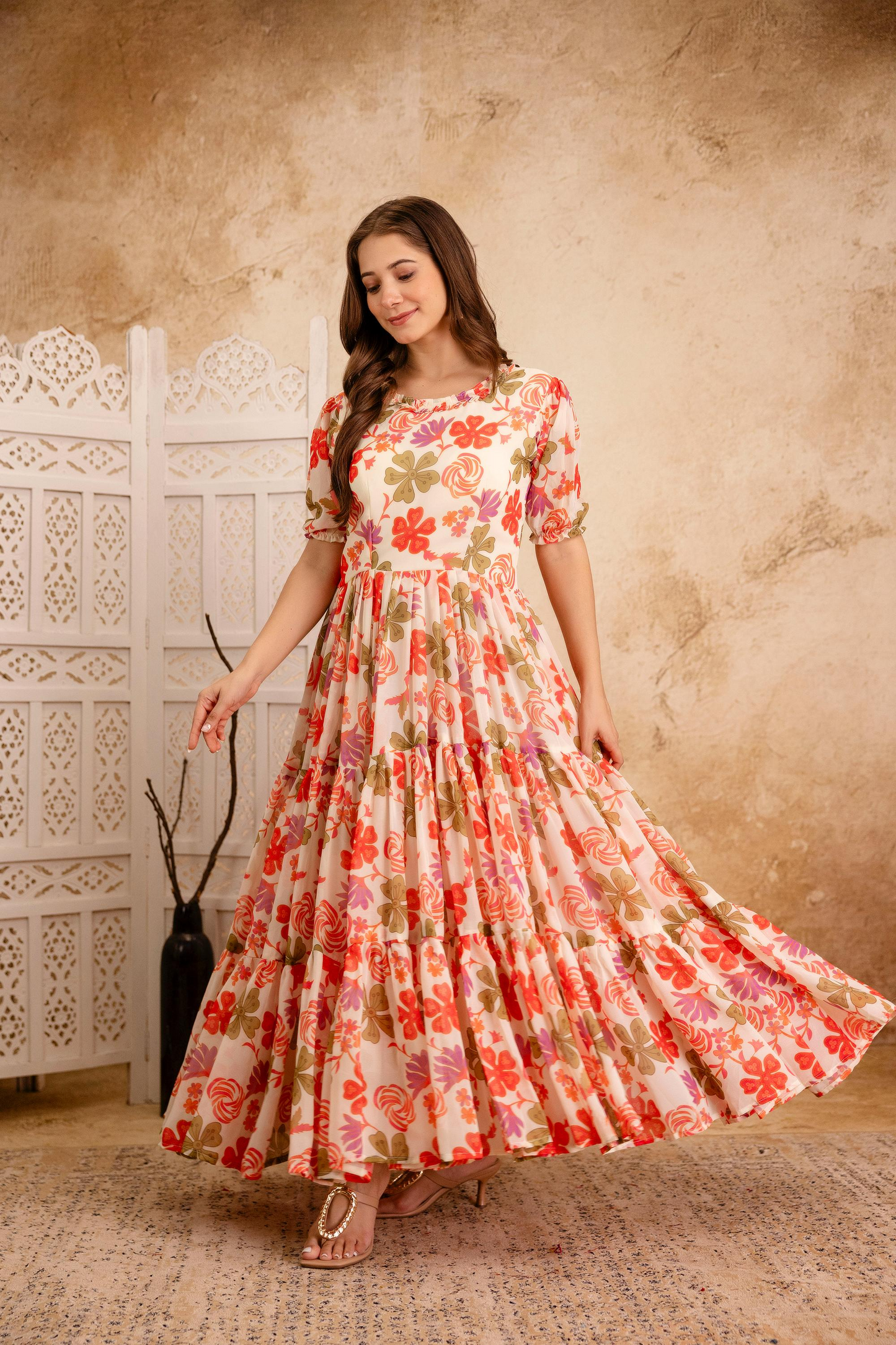 Floral Georgette Printed Maxi Dress