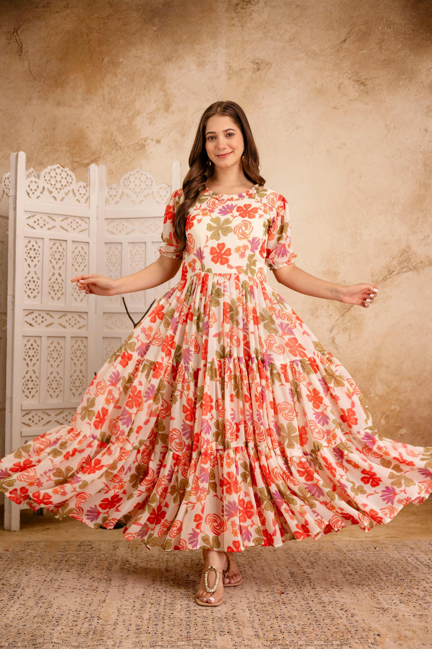 Floral Georgette Printed Maxi Dress