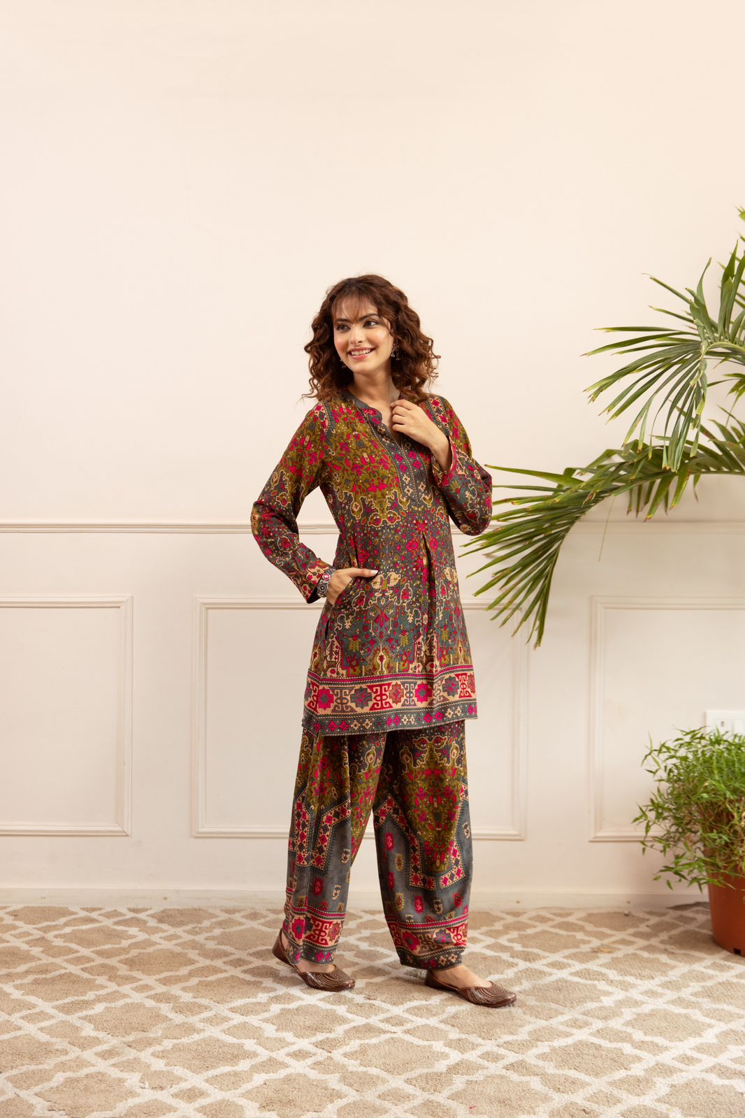 Henna Multi Coloured Cosy Comfy Kurta Palazzo Set