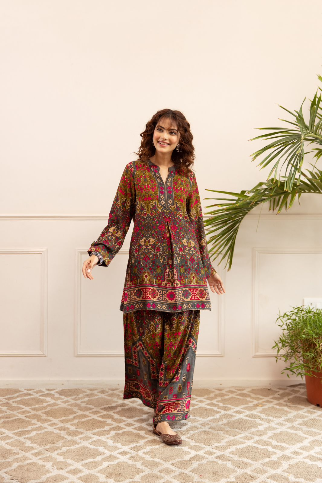 Henna Multi Coloured Cosy Comfy Kurta Palazzo Set