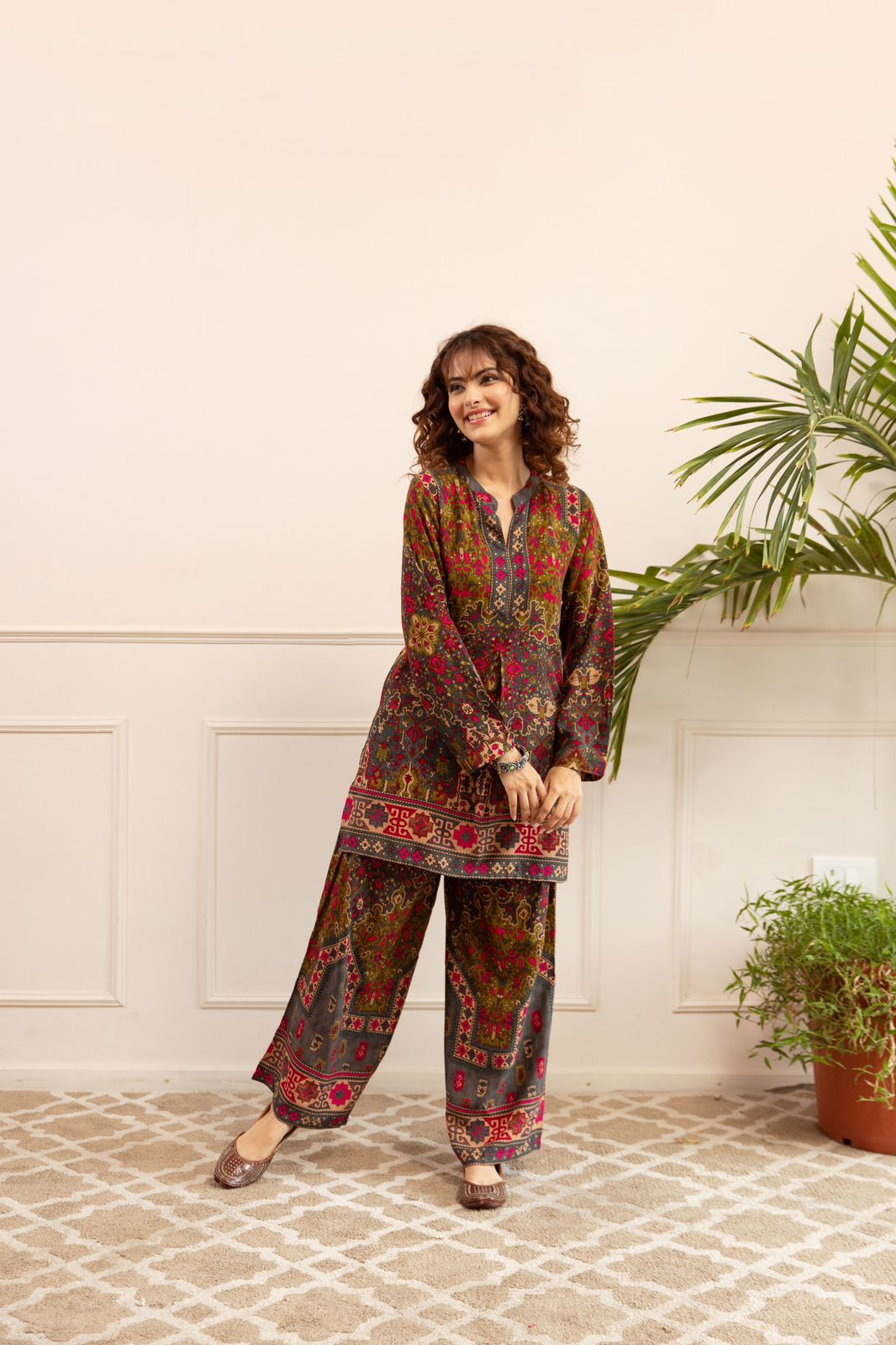 Henna Multi Coloured Cosy Comfy Kurta Palazzo Set