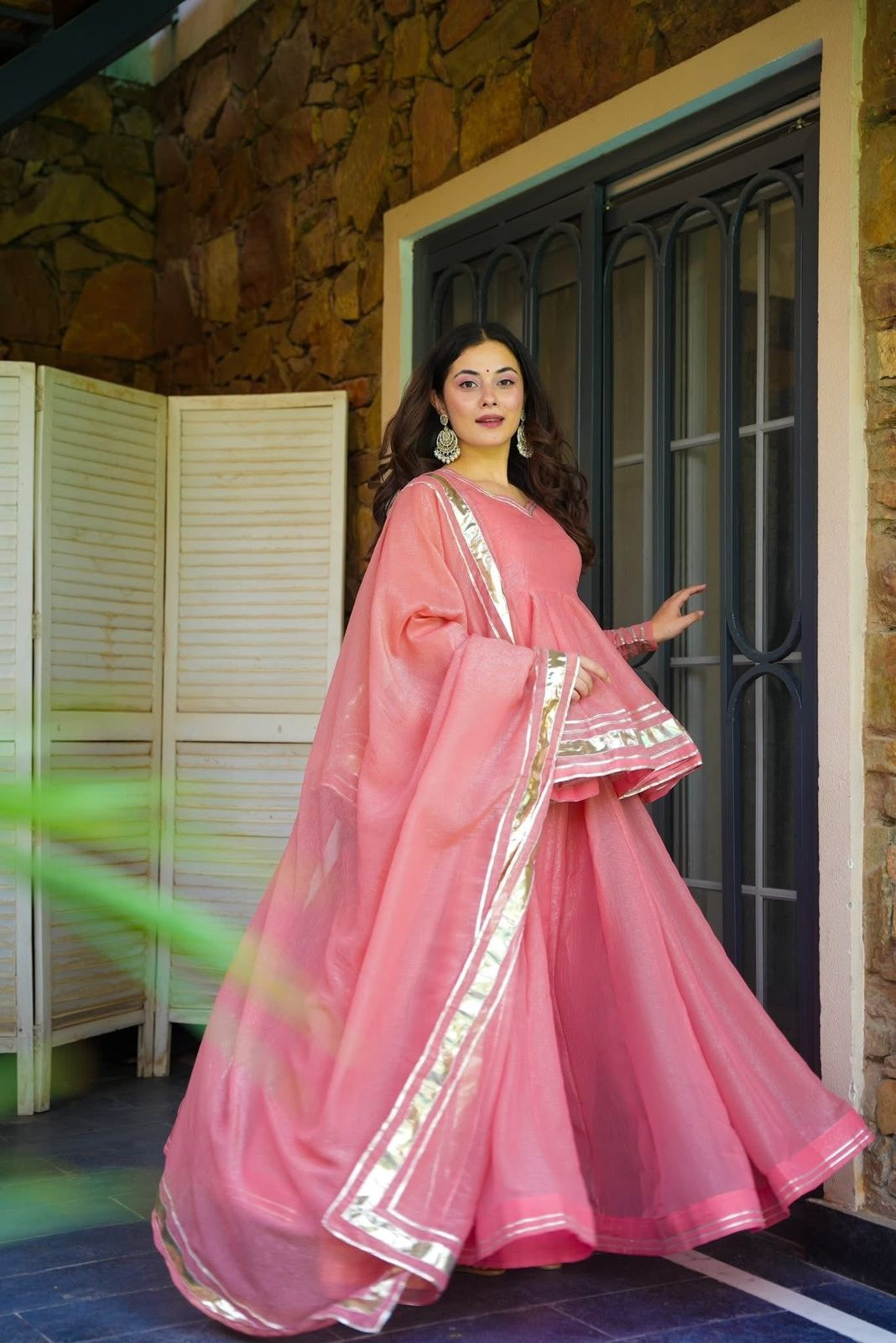 Tabby Organza Shimmering Petal Sharara Suit Set