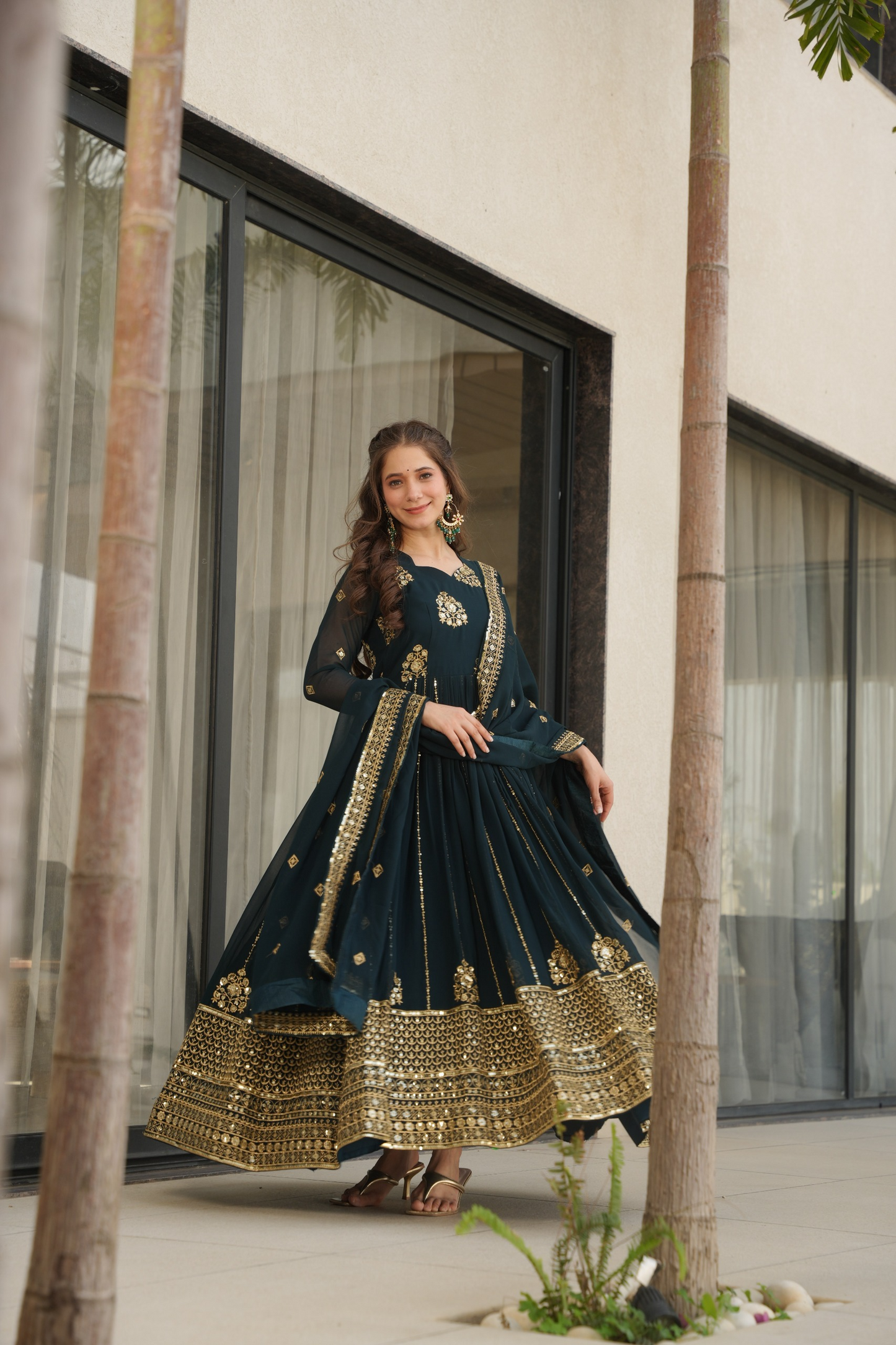 Rama Blooming Embroidered Gown
