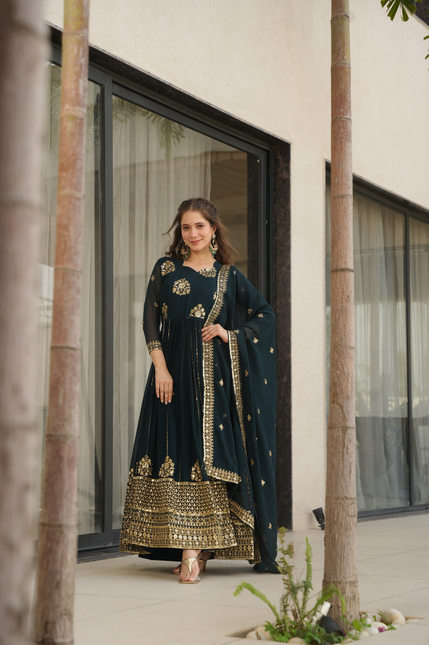 Rama Blooming Embroidered Gown