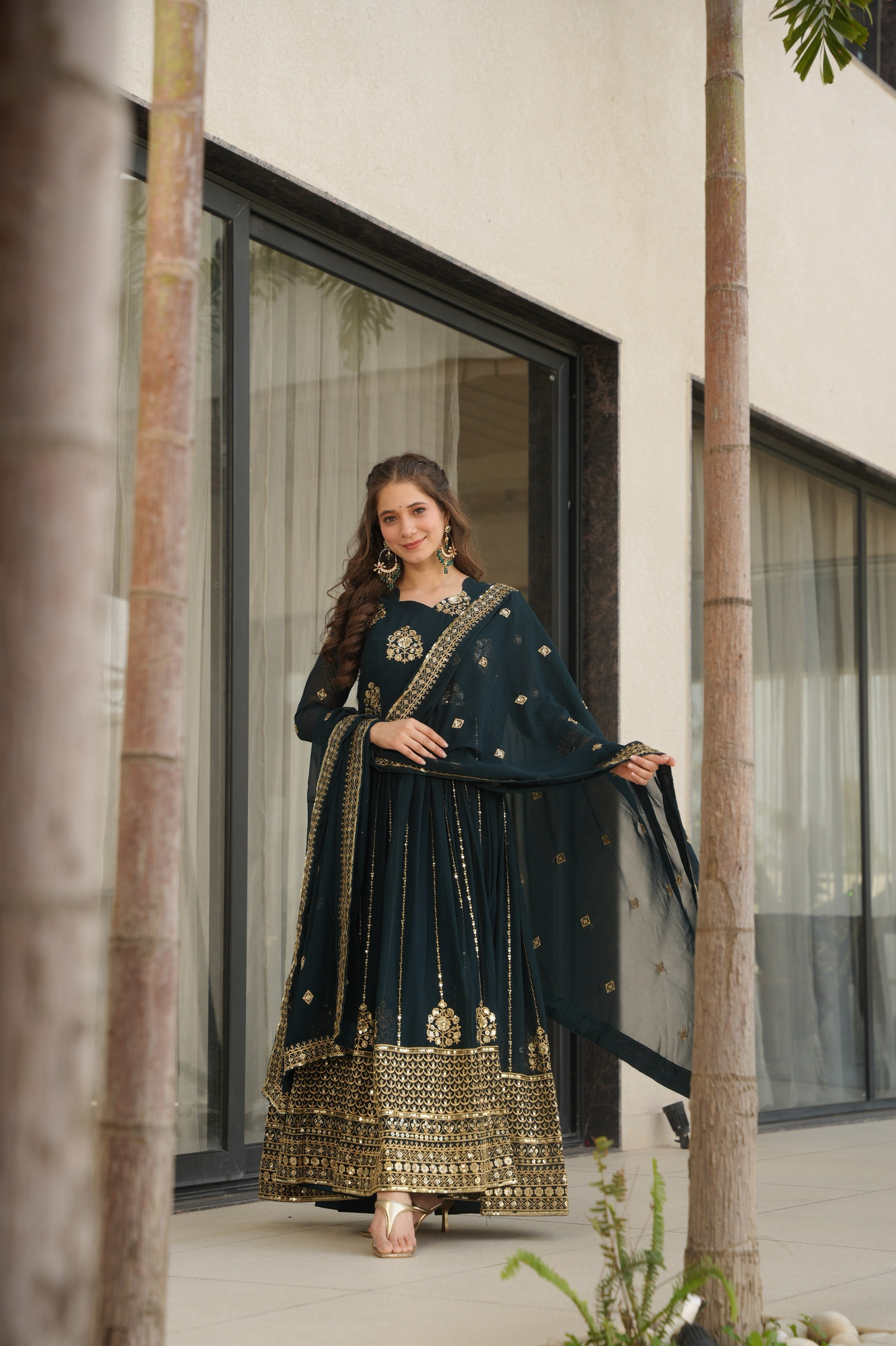 Rama Blooming Embroidered Gown
