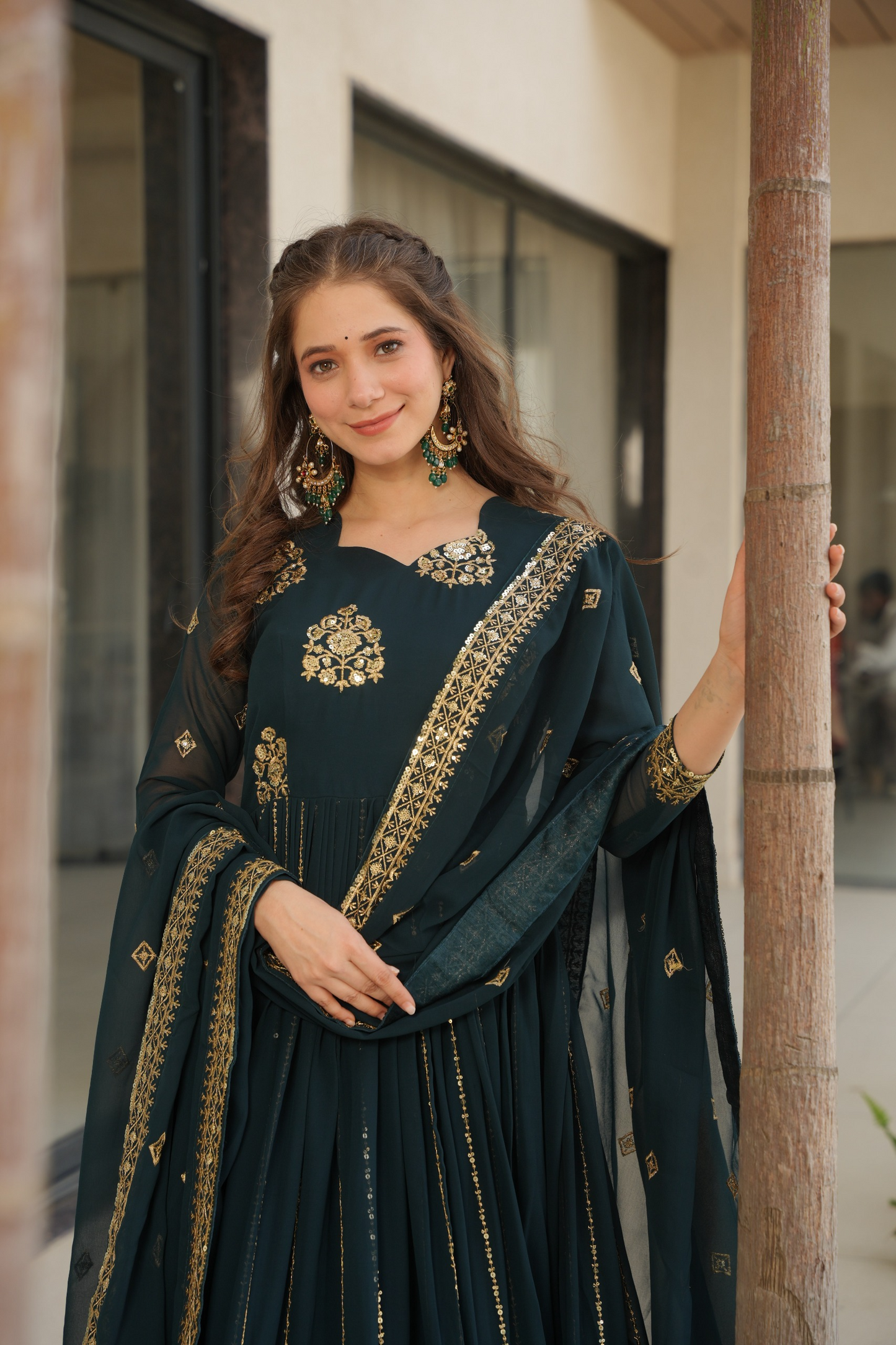Rama Blooming Embroidered Gown