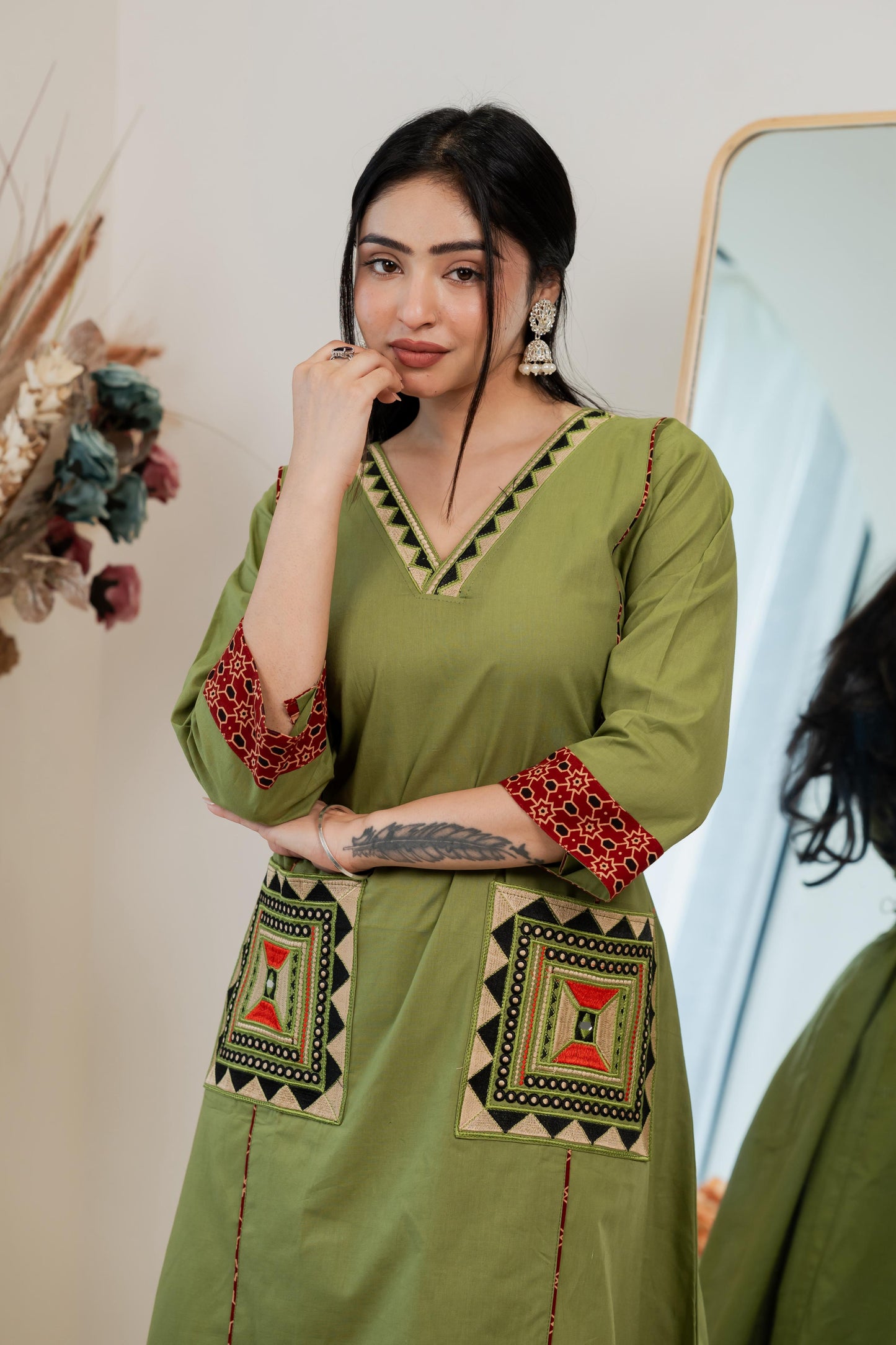 Gamthi Cotton Kurta & Plazzo Set (4 Colors)