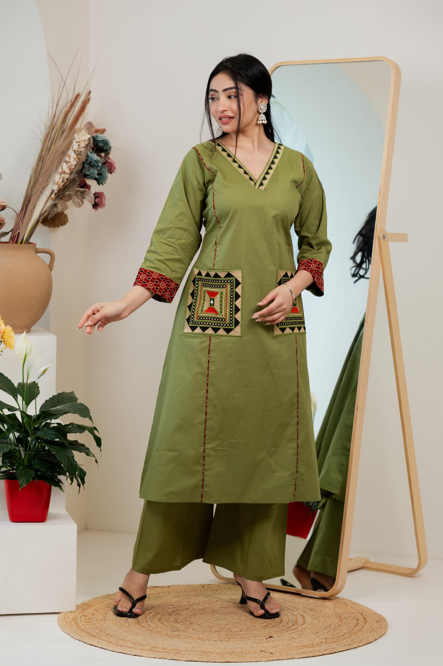 Gamthi Cotton Kurta & Plazzo Set (4 Colors)