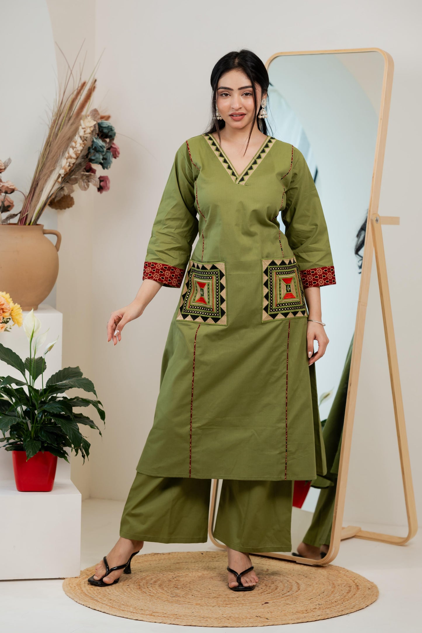 Gamthi Cotton Kurta & Plazzo Set (4 Colors)