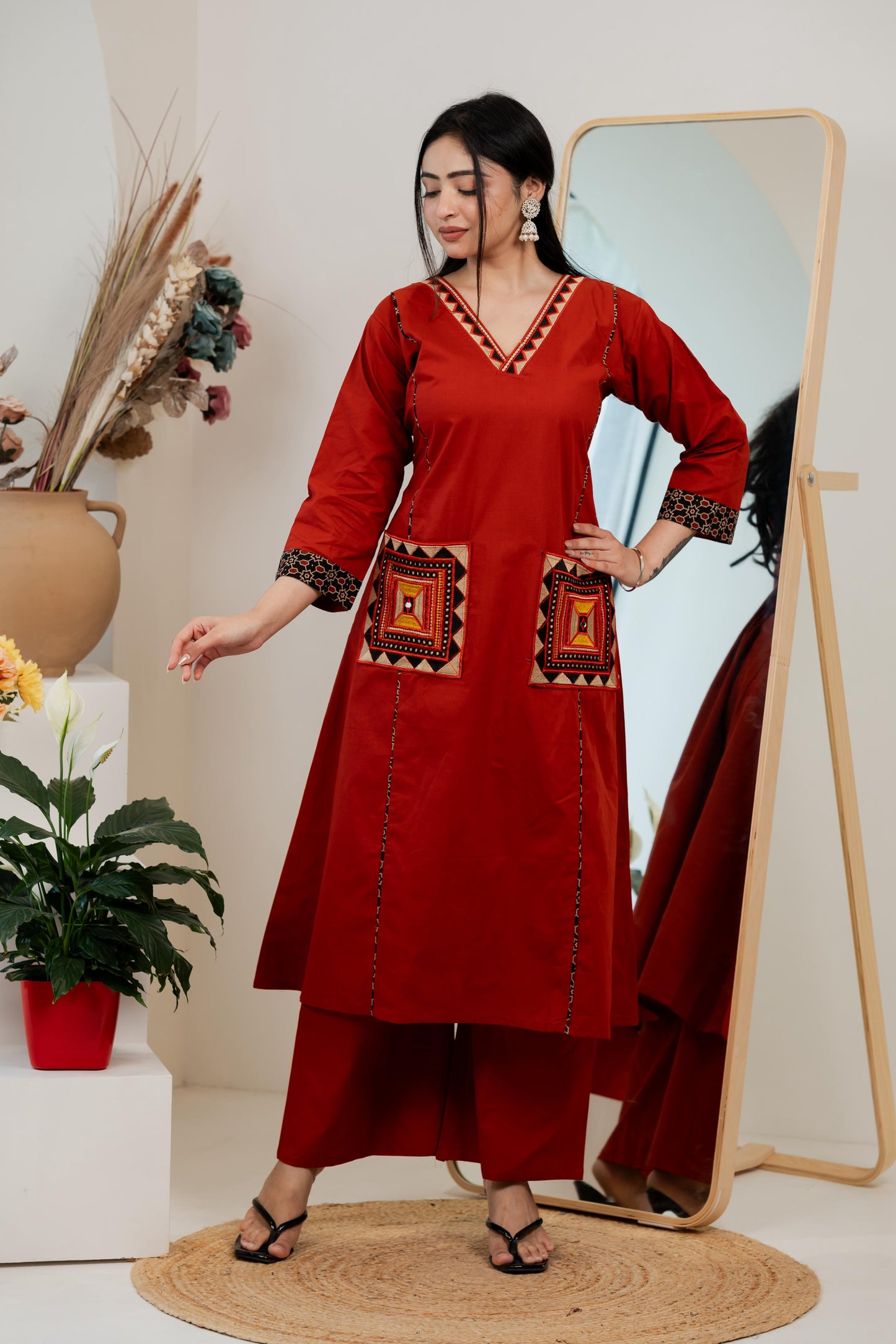 Gamthi Cotton Kurta & Plazzo Set (4 Colors)