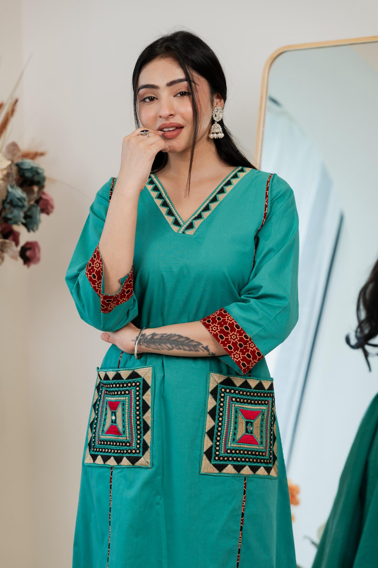 Gamthi Cotton Kurta & Plazzo Set (4 Colors)