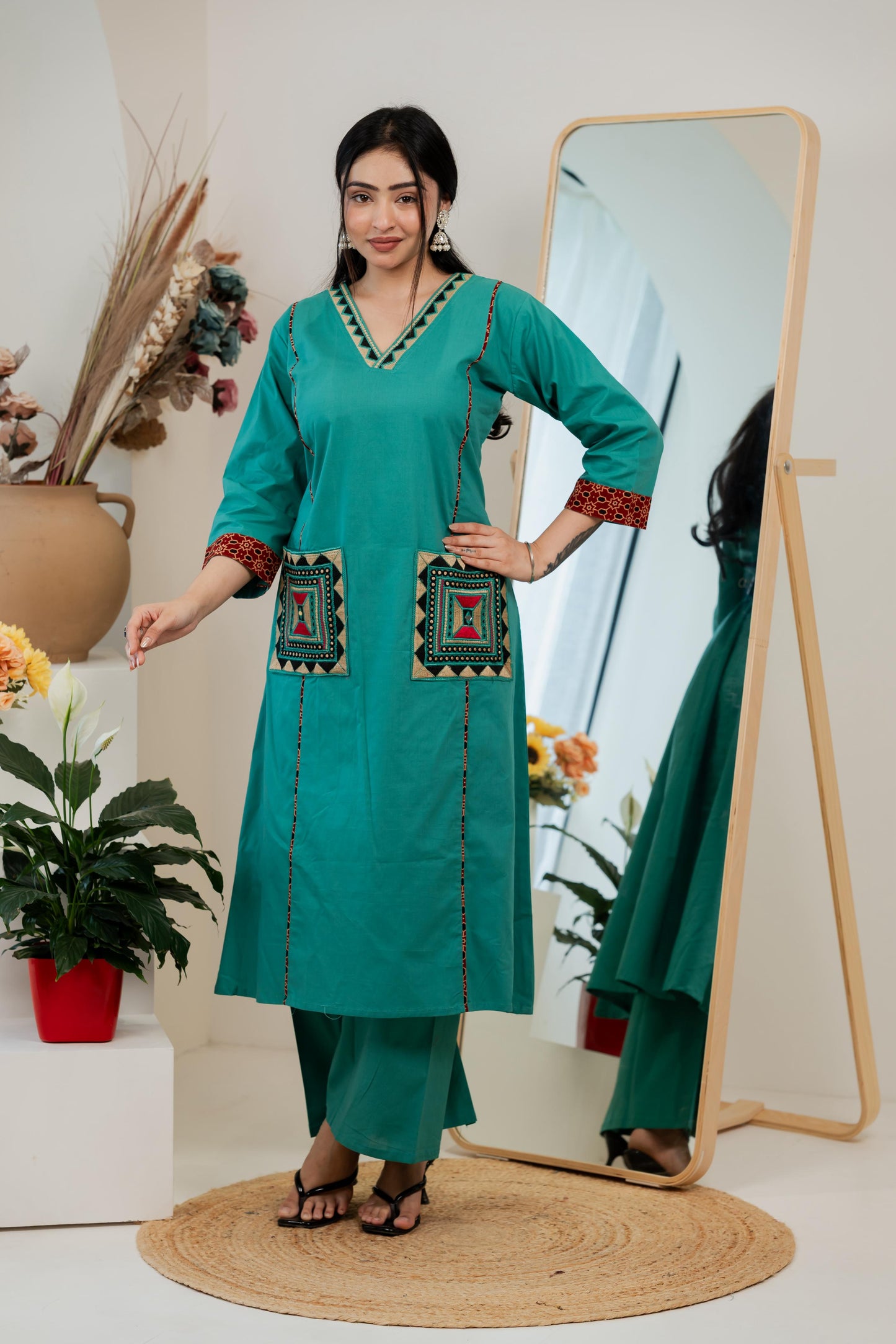 Gamthi Cotton Kurta & Plazzo Set (4 Colors)