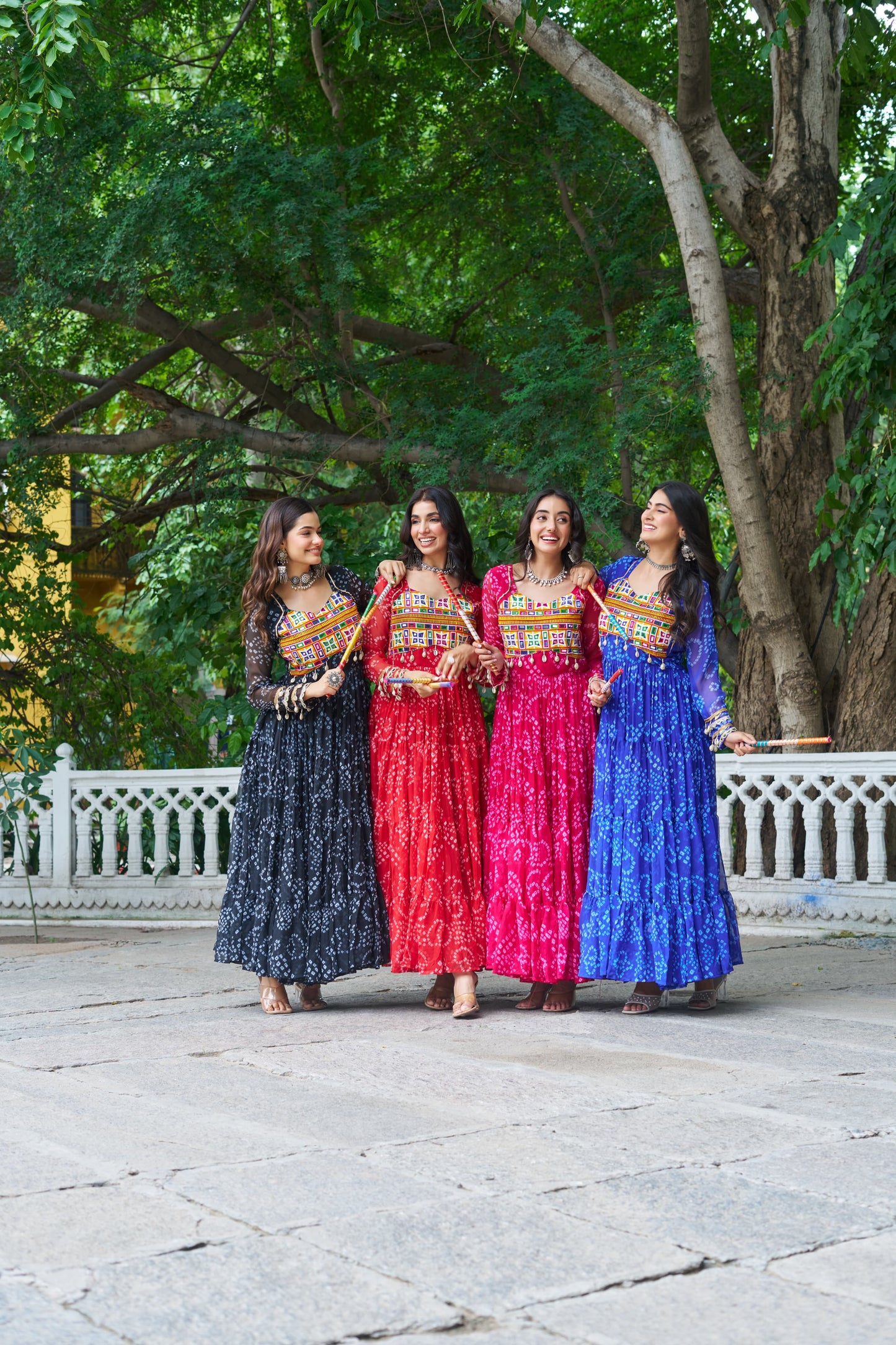 Pink Georgette Bandhani Gown