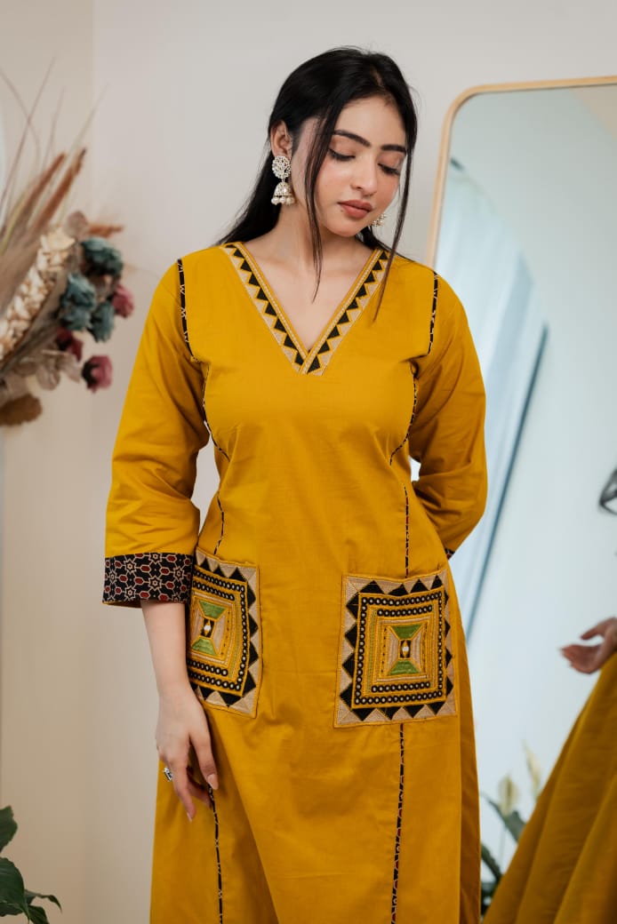 Gamthi Cotton Kurta & Plazzo Set (4 Colors)