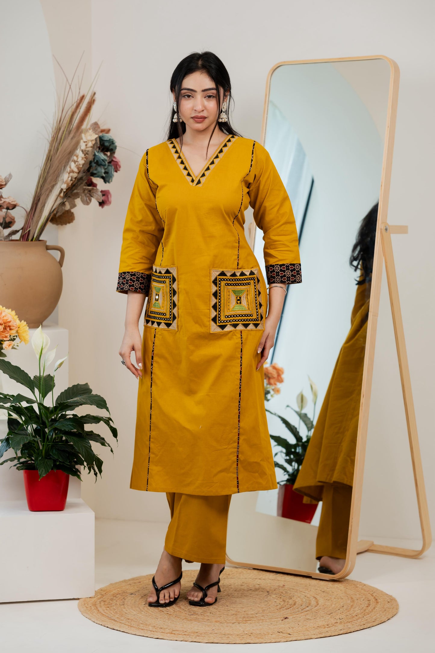 Gamthi Cotton Kurta & Plazzo Set (4 Colors)