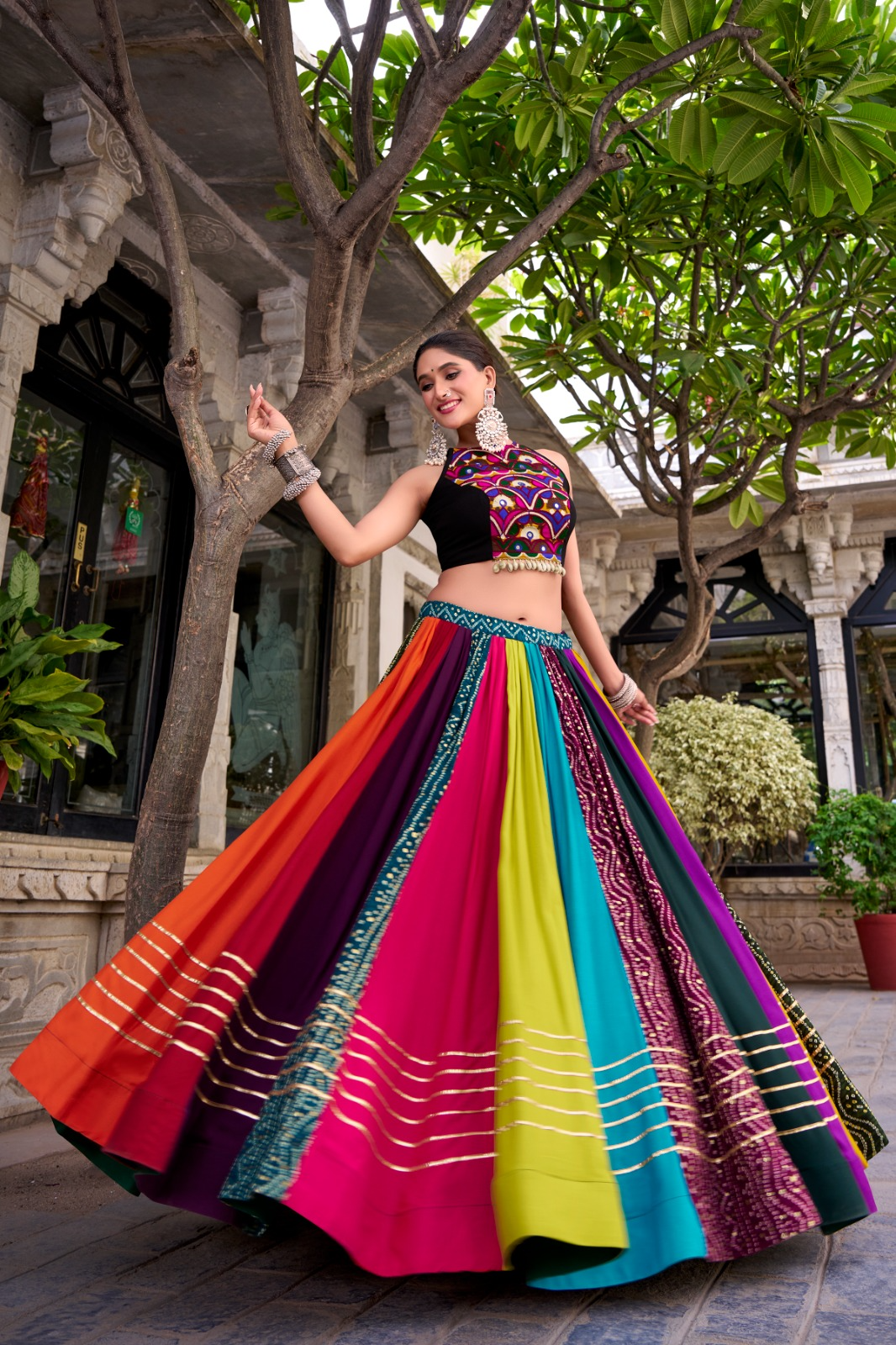 Rainbow Rayon Gaamthi Readymade Lehenga Choli