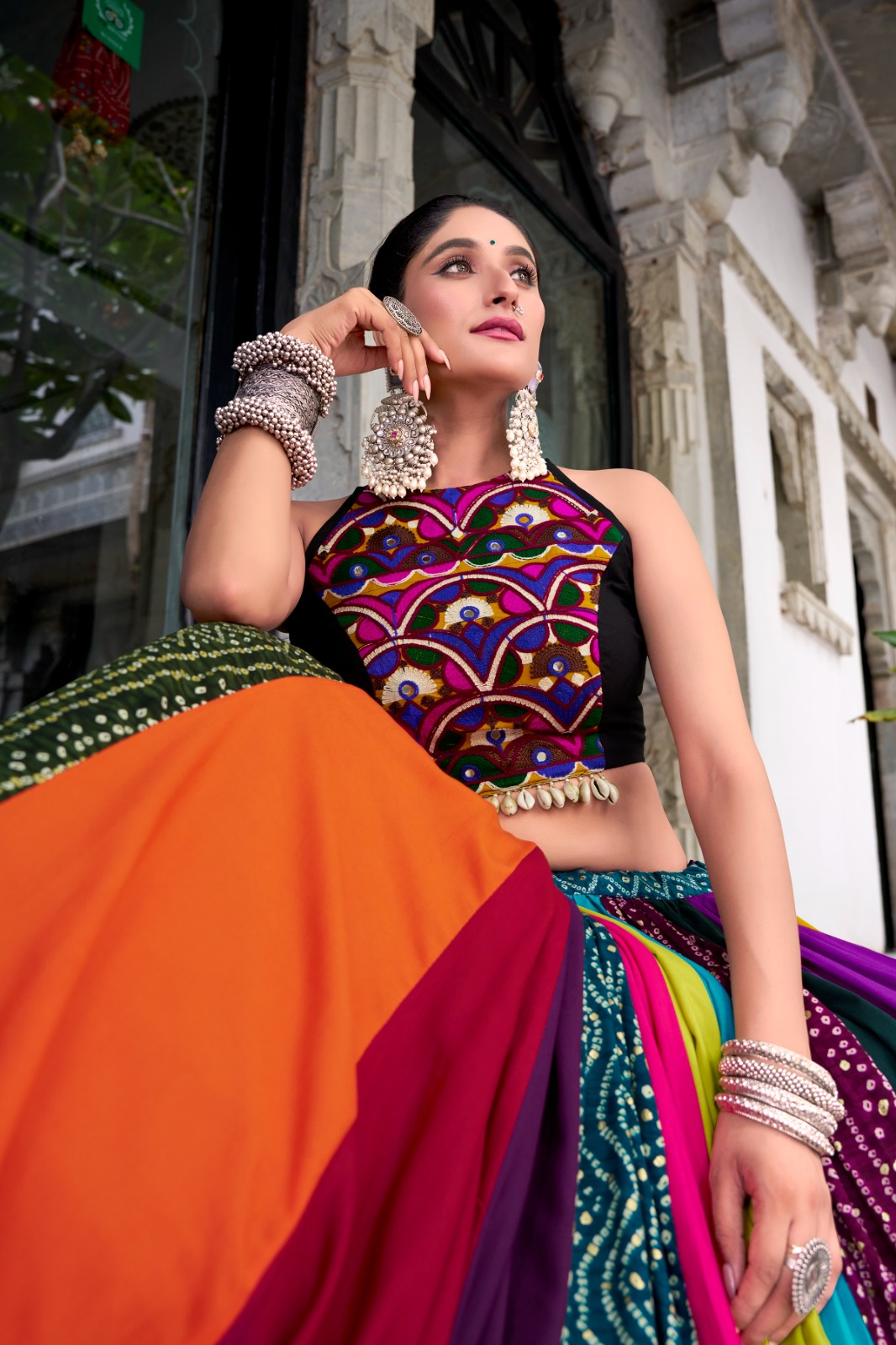 Rainbow Rayon Gaamthi Readymade Lehenga Choli