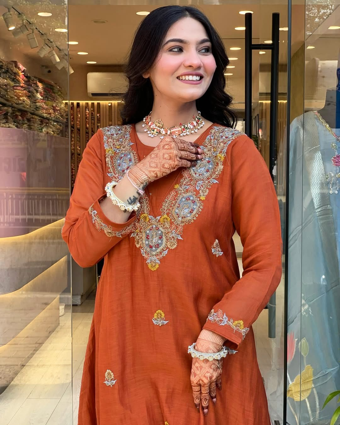 Vichitra Silk Sequence Cooding Embroidered Festive Suit Set