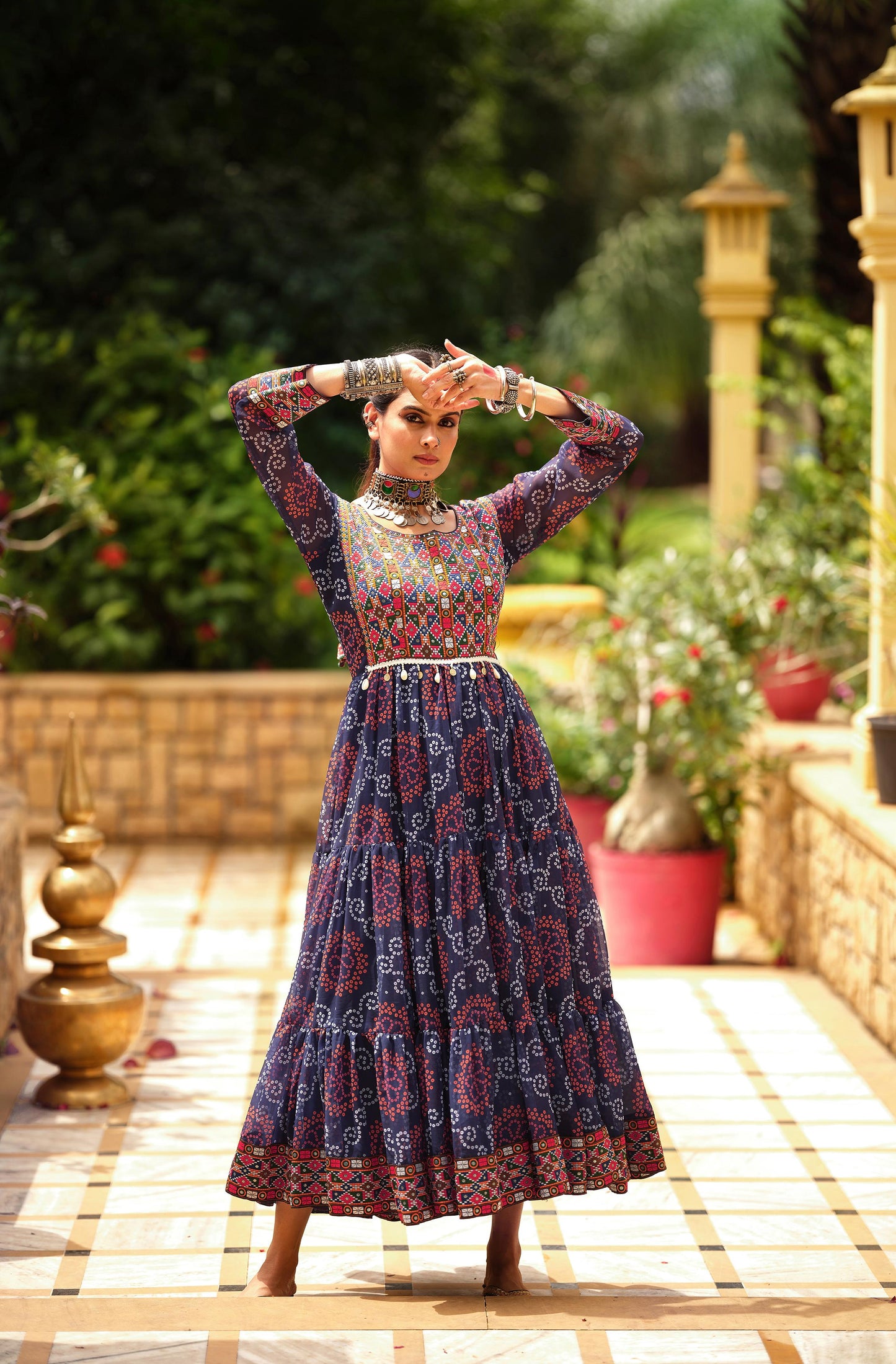 Puple Gamthi Georgette Gown