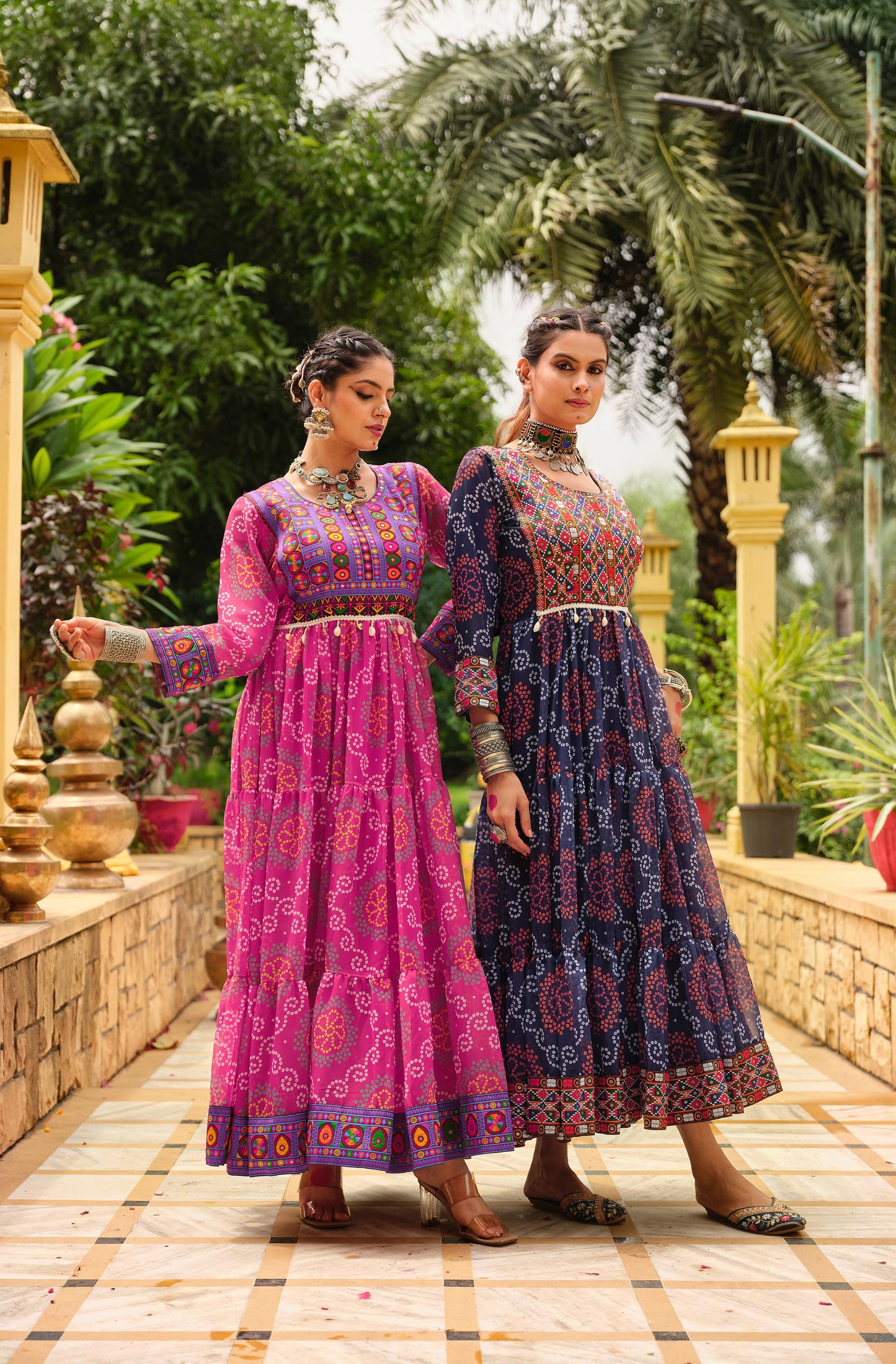 Puple Gamthi Georgette Gown
