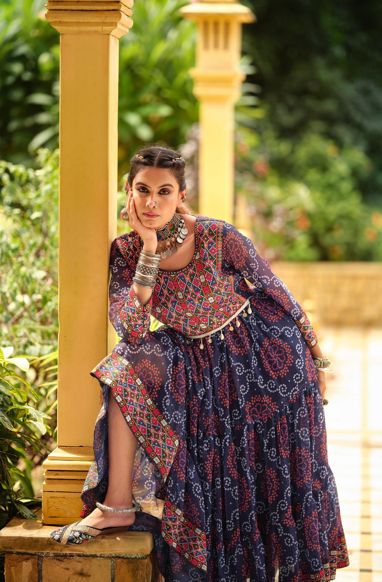 Puple Gamthi Georgette Gown