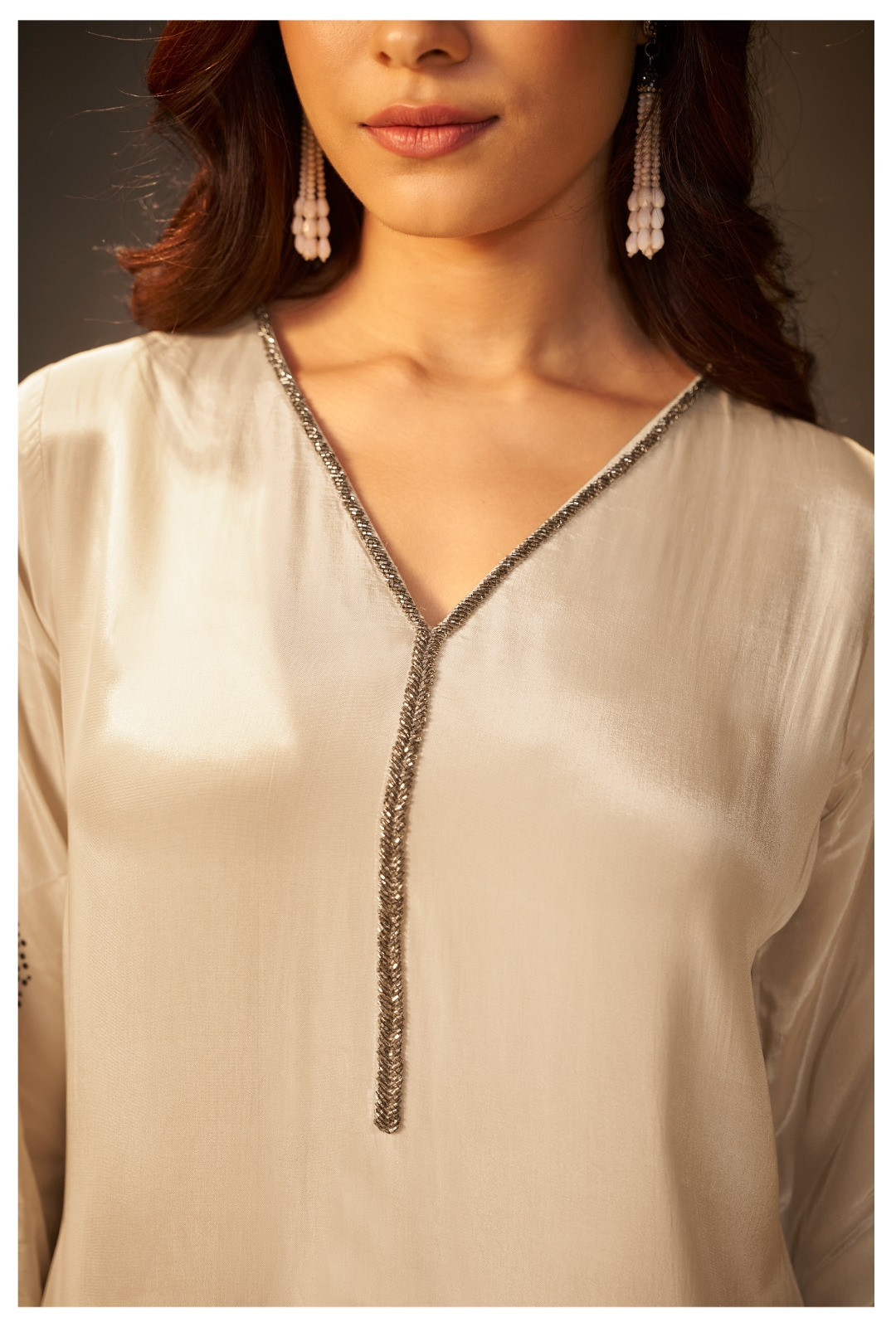 Pure Crepe Floral Kurta suit Set