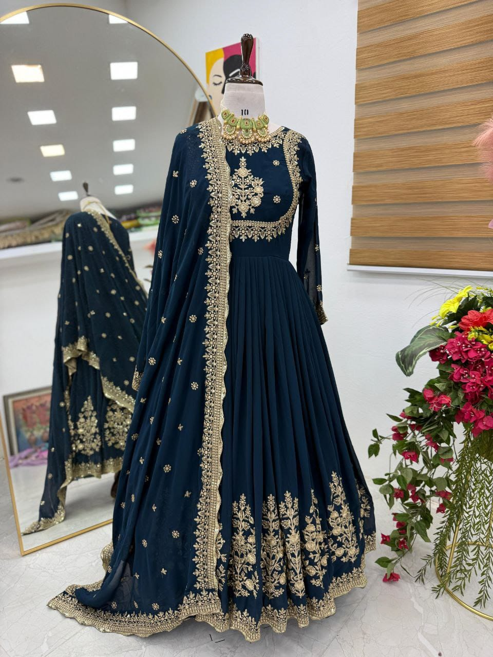 Rama Sequence Embroidered Georgette Gown