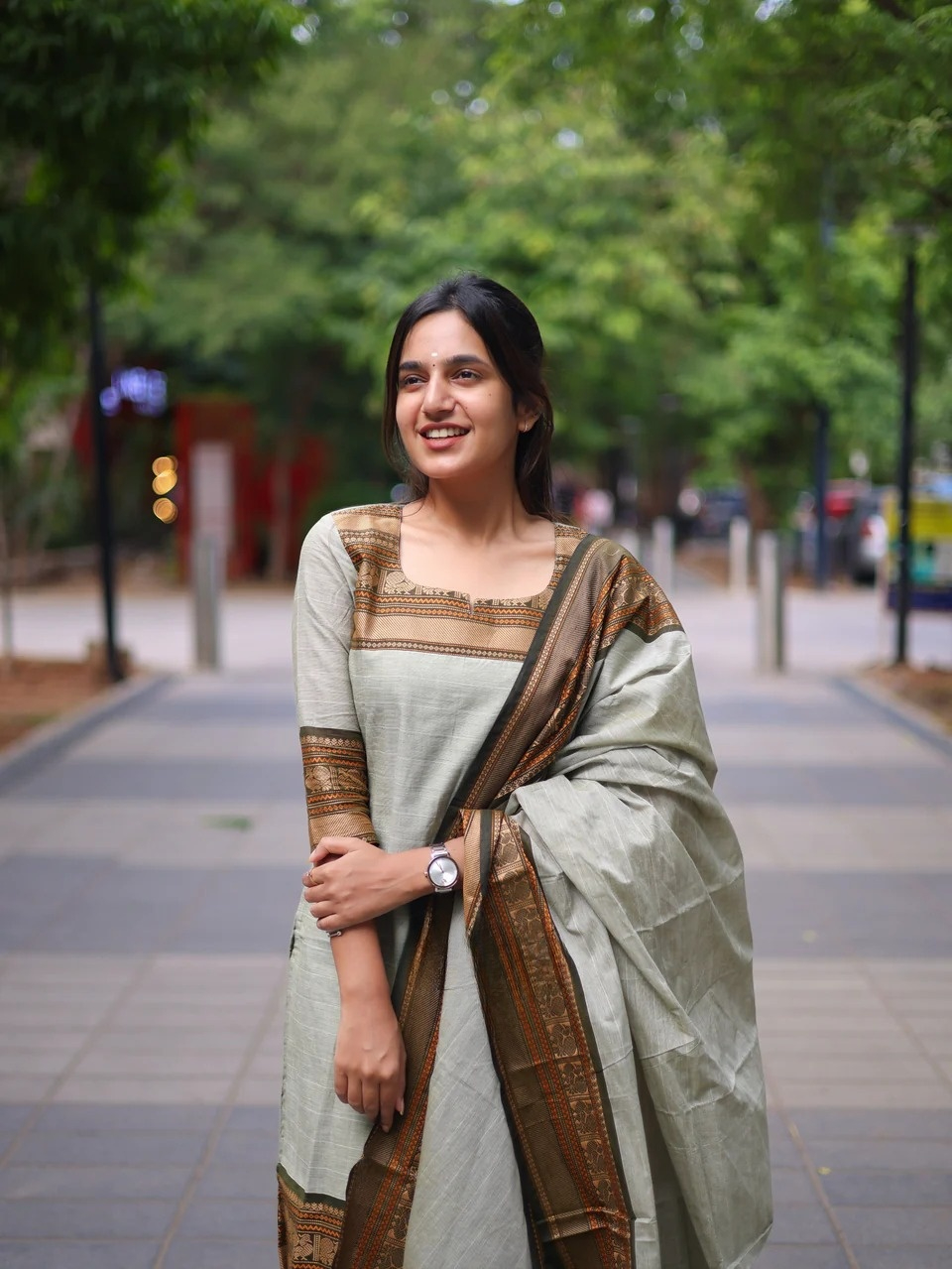 Pastel Green Kanchi Cotton South Cultural Designed Kurta Pant & Dupatta