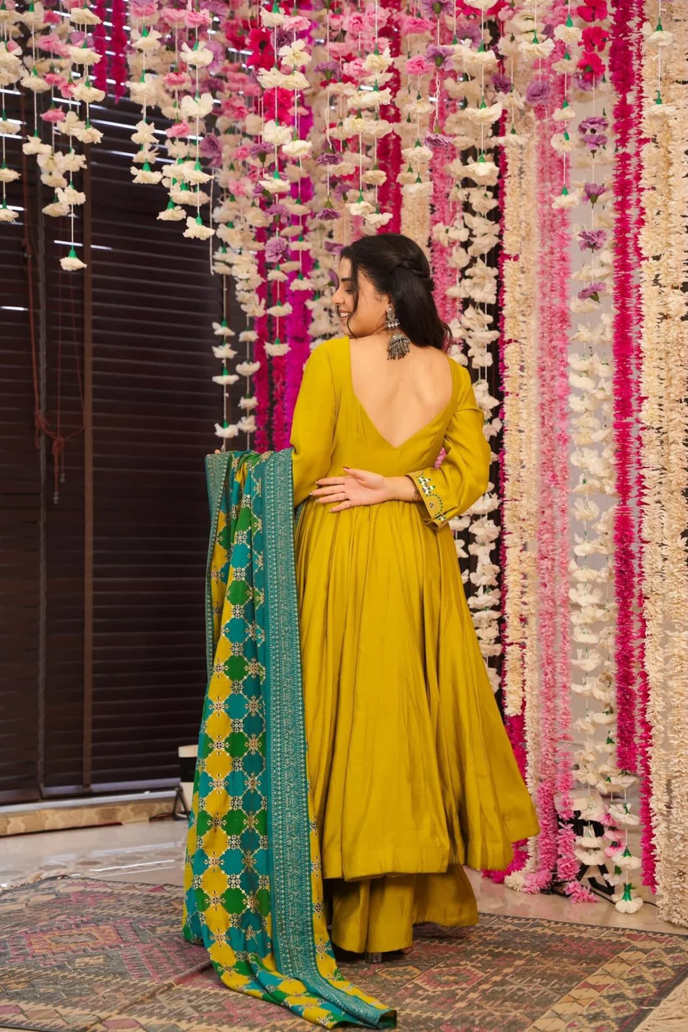 Yellow Chanderi Silk Sequence Embroidered Anarkali Suit
