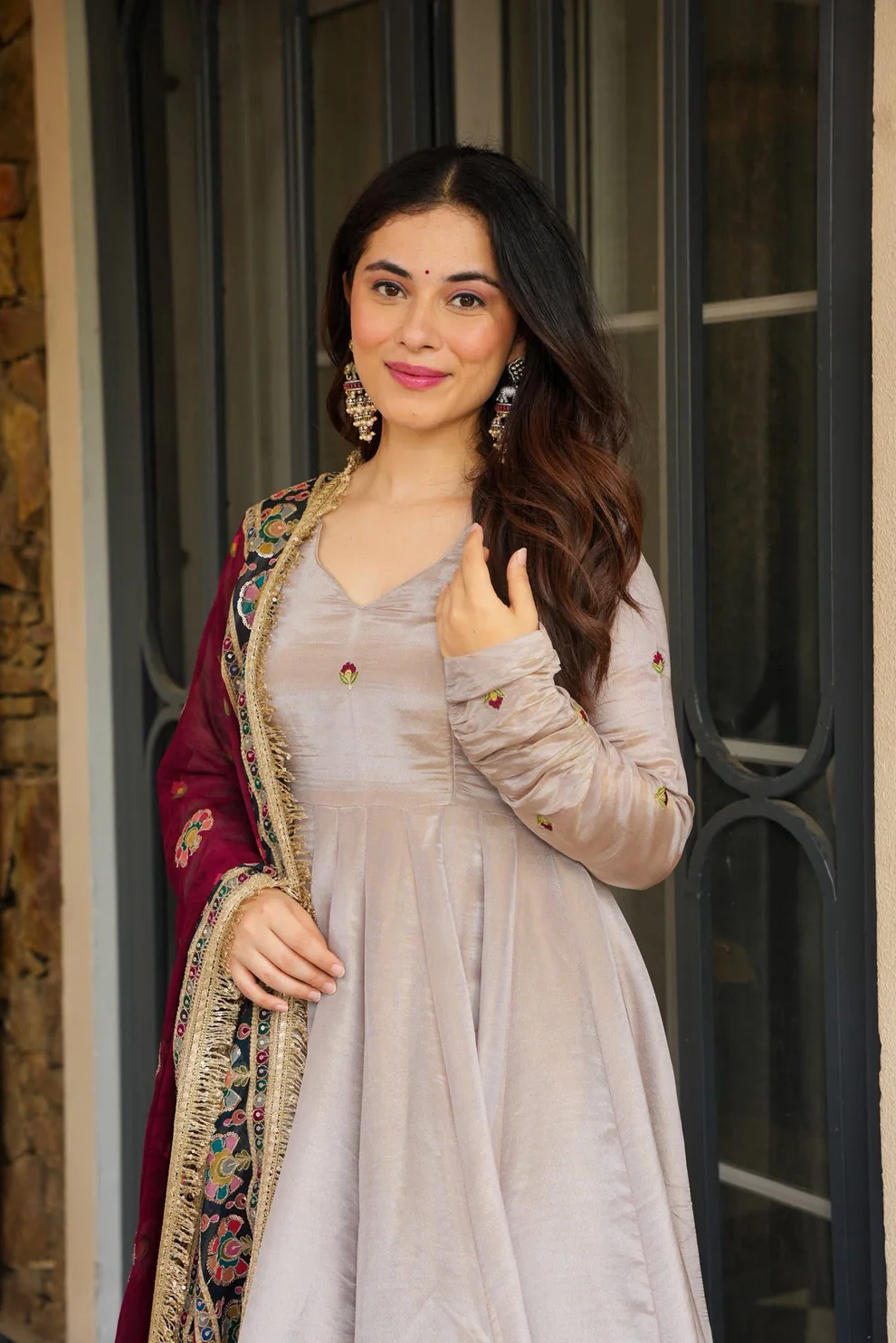 Petal Festive Gown With Sequence Embroidered Dupatta