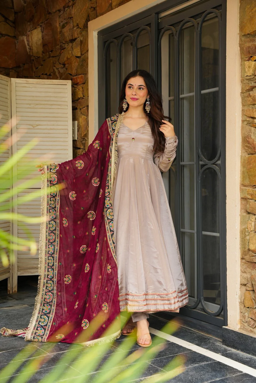 Petal Festive Gown With Sequence Embroidered Dupatta